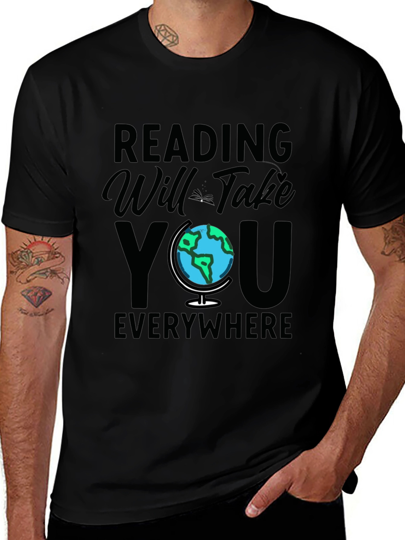 Reading Will Take You Everywhere Black T-Shirt
