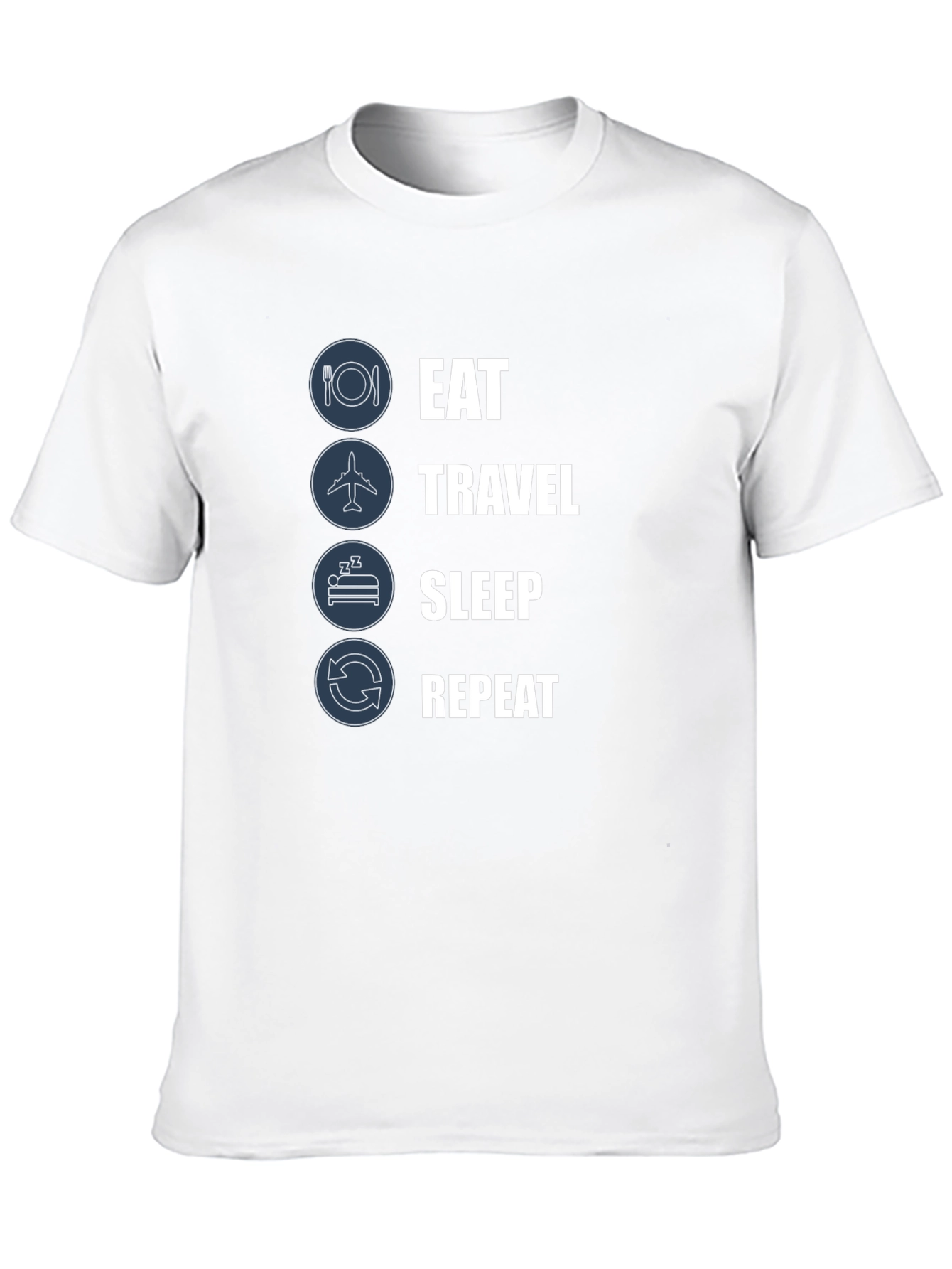 Eat Travel Sleep Repeat Black Graphic Tee