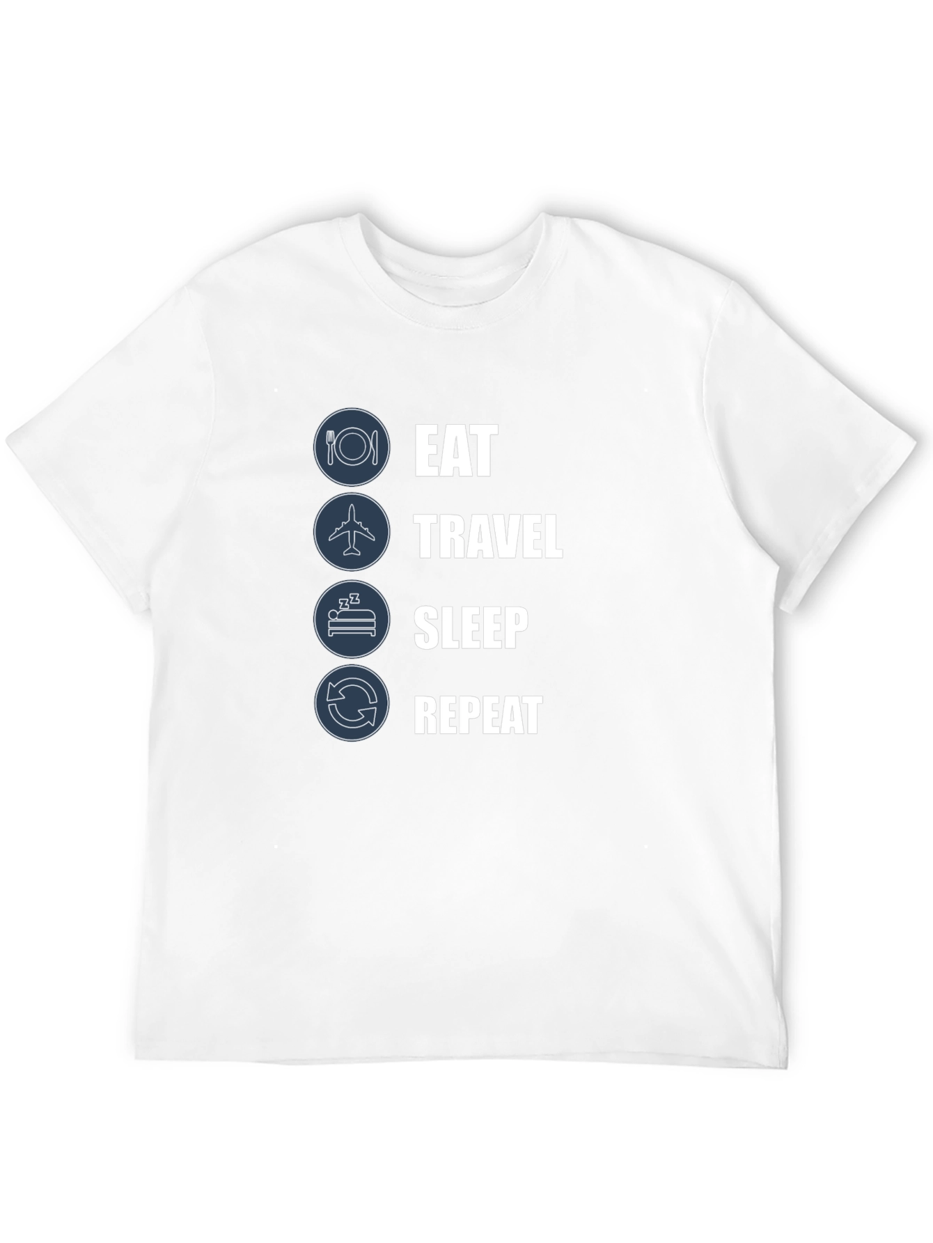 Eat Travel Sleep Repeat Black Graphic Tee