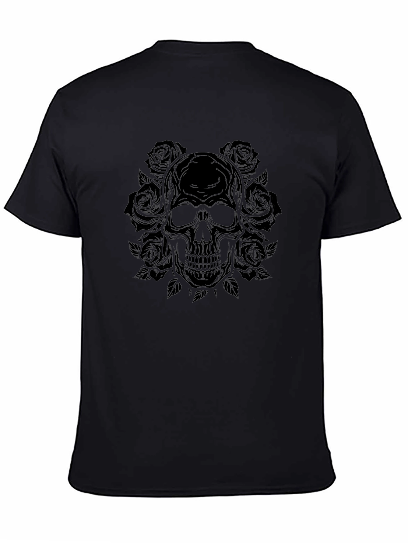 Skull & Roses Graphic Tee - Mens Black T-Shirt