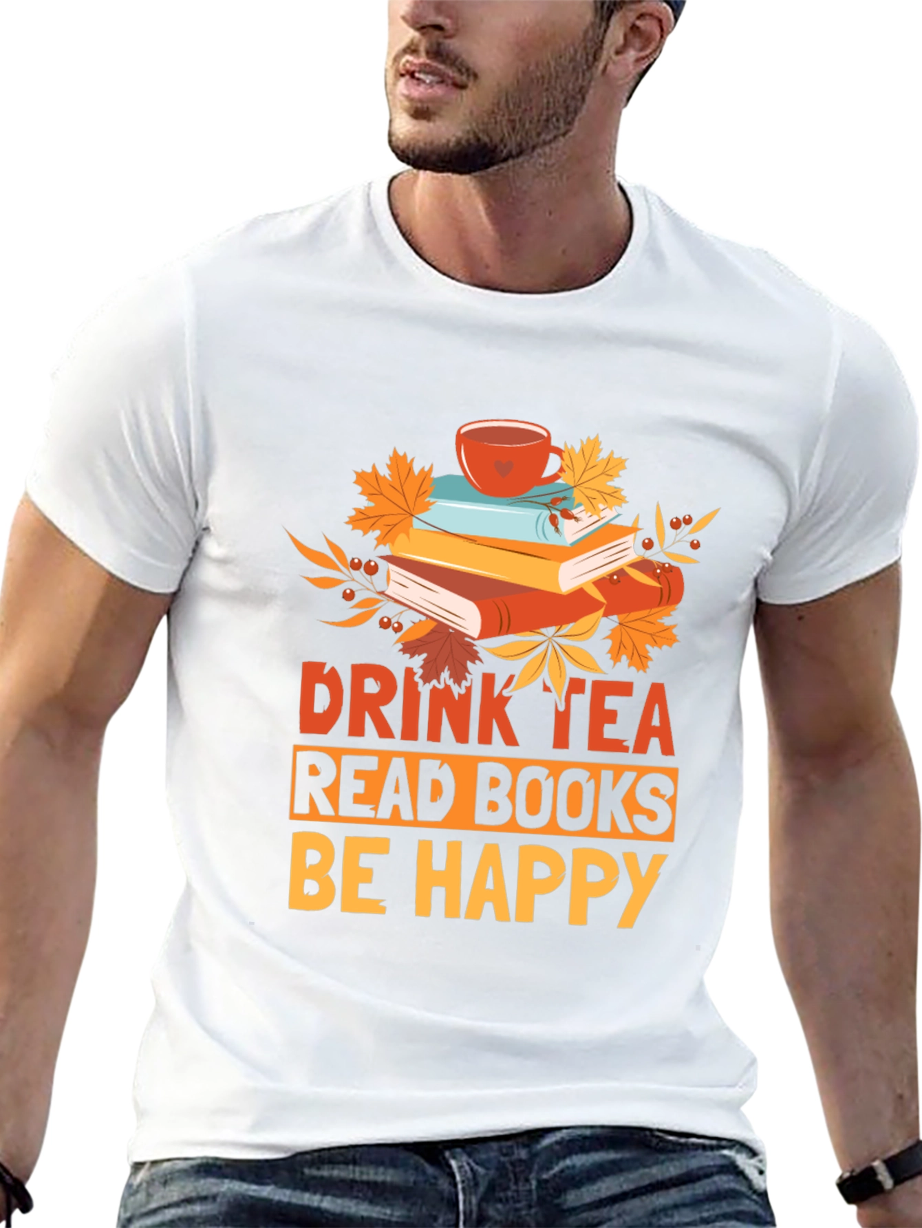 Drink Tea Read Books Be Happy Graphic Tee