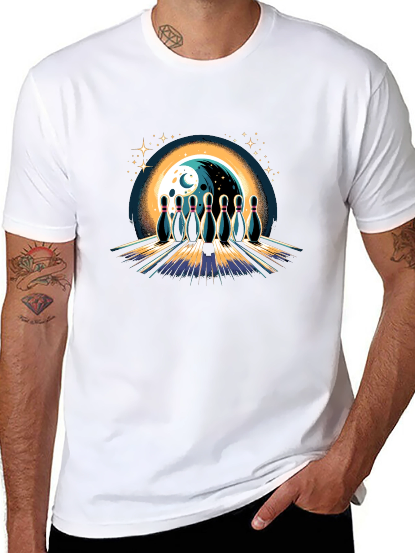 Bowling Moon Graphic Tee - Strike Style
