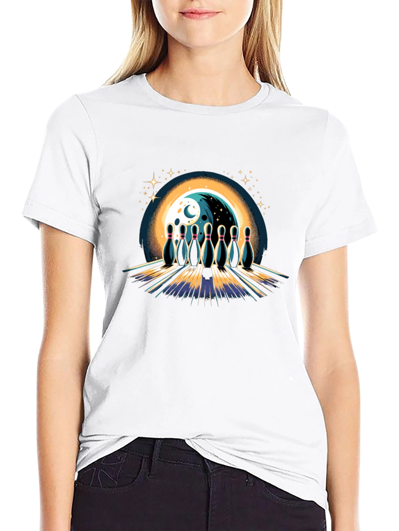 Bowling Moon Graphic Tee - Strike Style