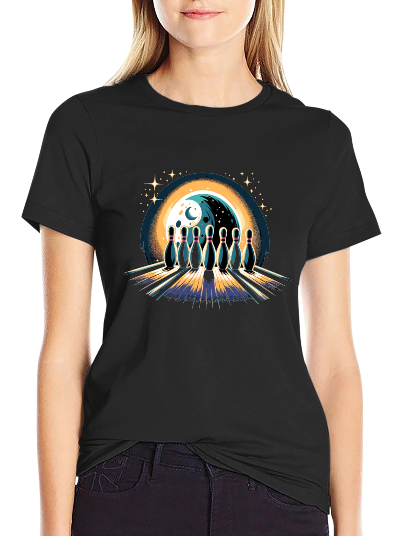 Bowling Moon Graphic Tee - Strike Style