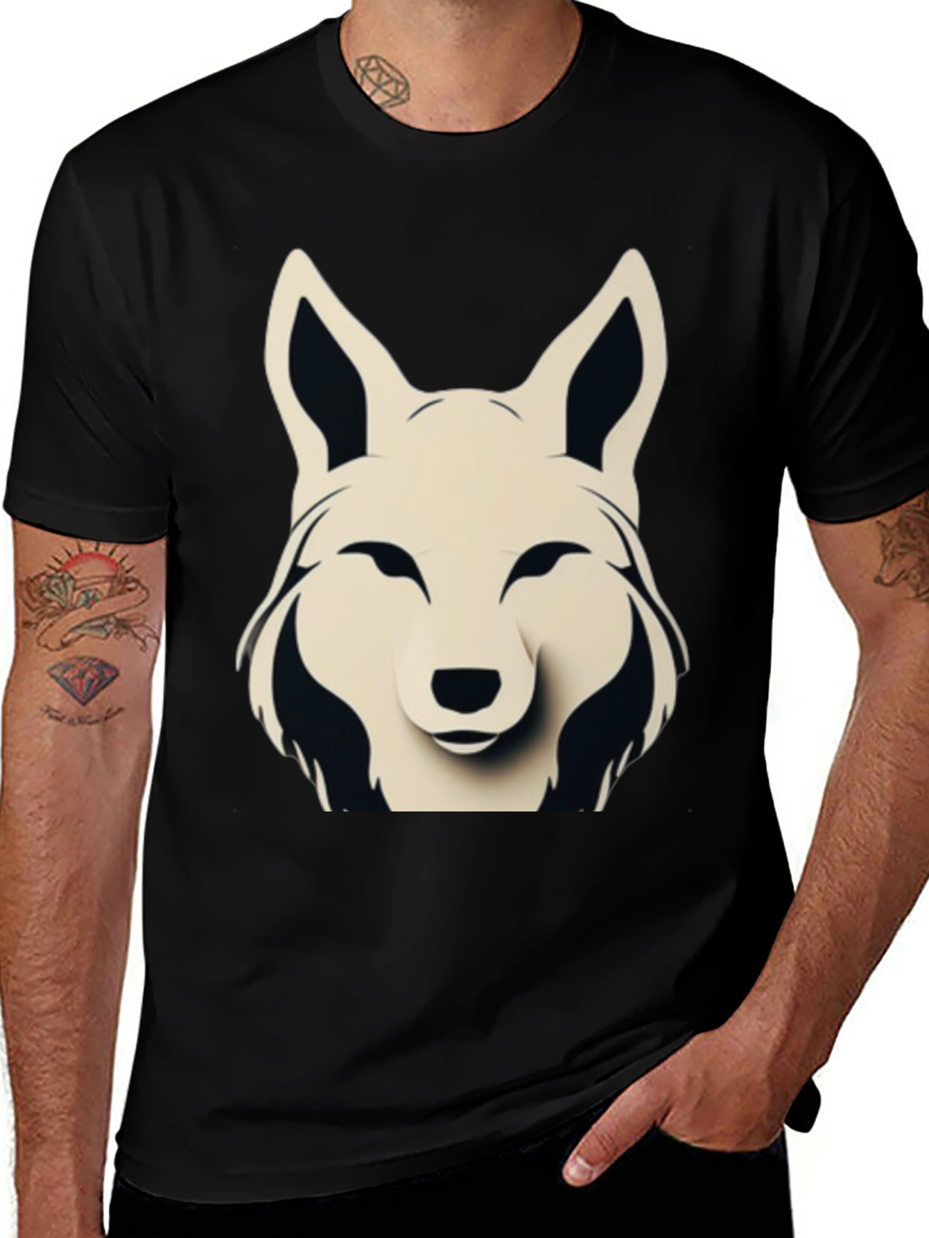 Stylized Fox Graphic Tee - Modern Animal Design