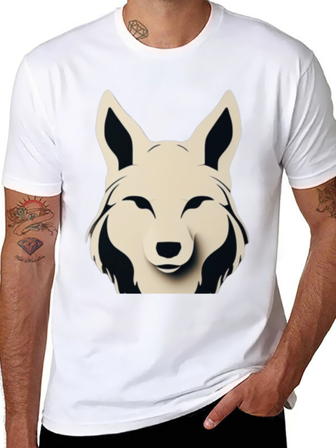 Stylized Fox Graphic Tee - Modern Animal Design
