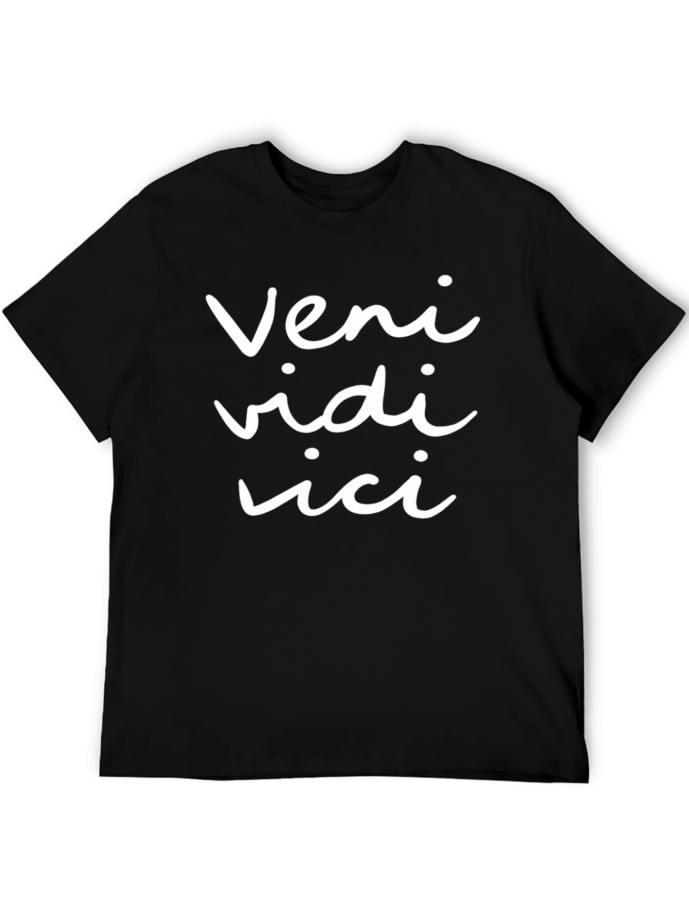Veni Vidi Vici Graphic Tee - Black Casual T-Shirt