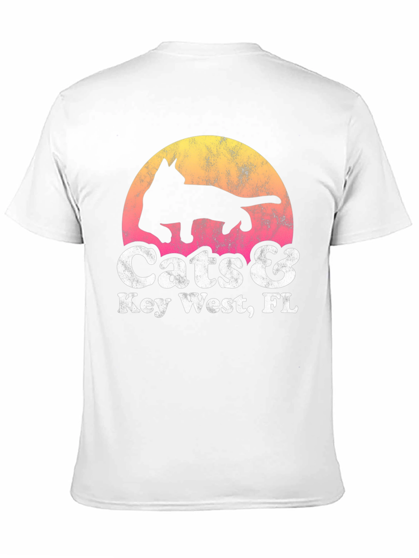 Cats & Key West FL Black Graphic T-Shirt