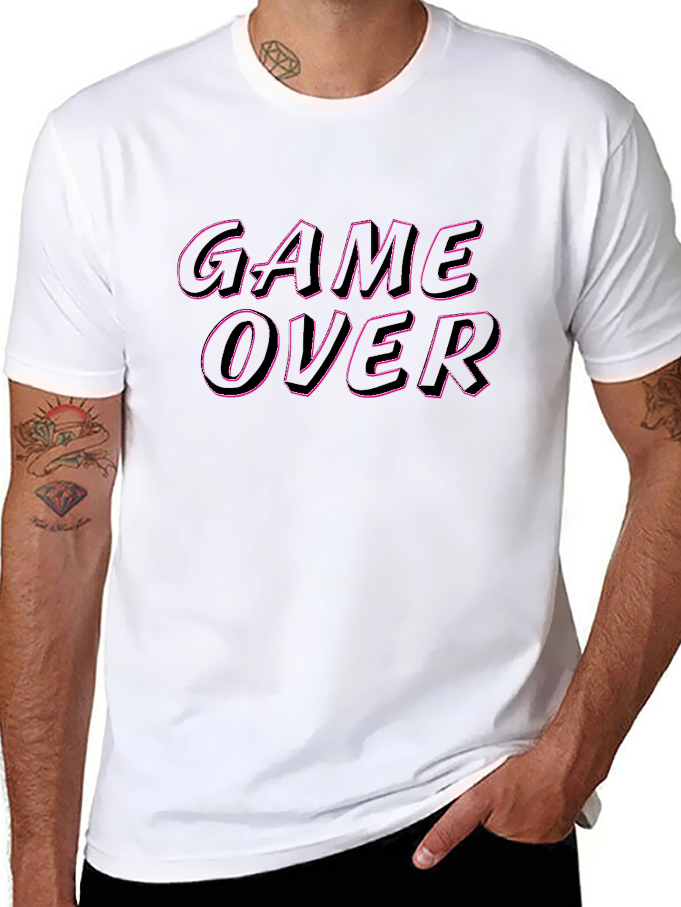 Game Over Graphic Tee - Black Casual T-Shirt