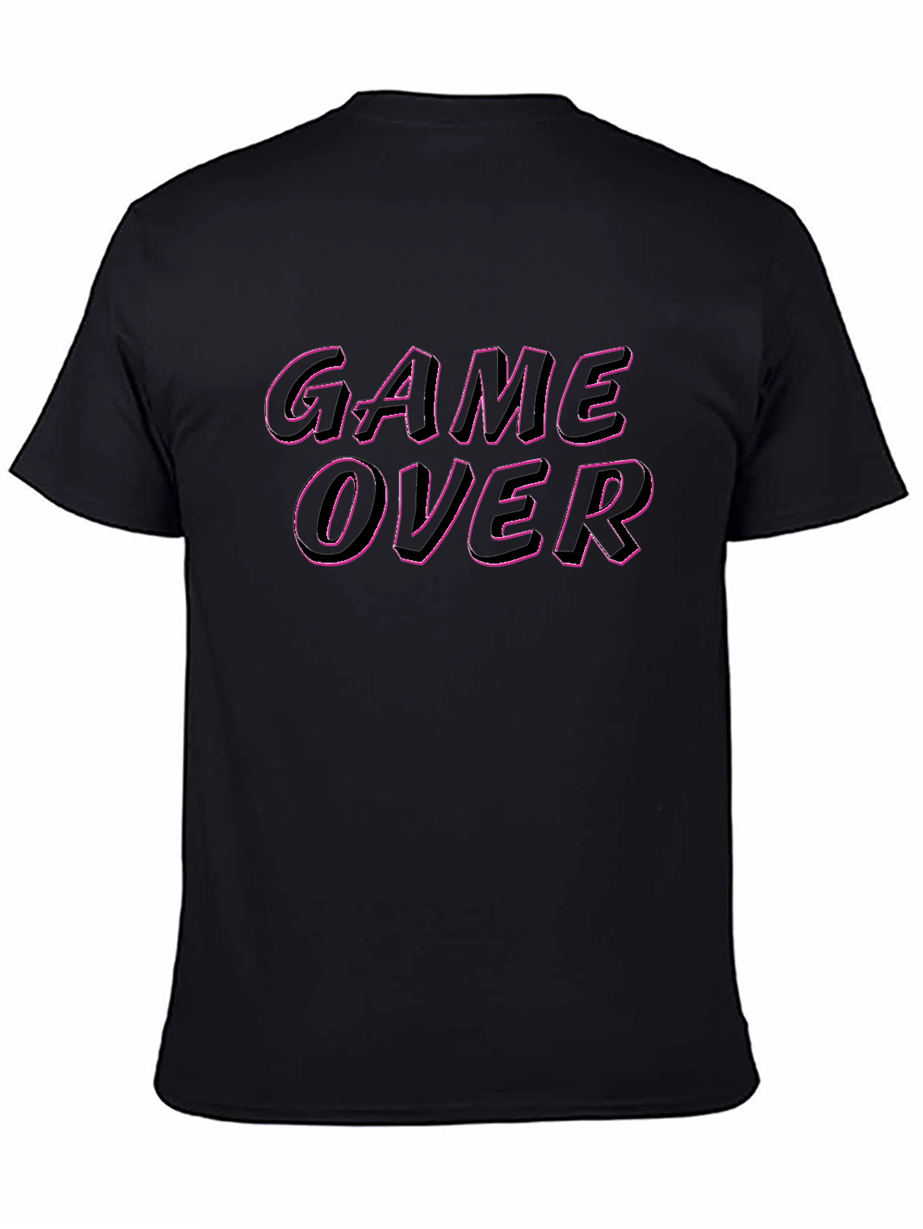 Game Over Graphic Tee - Black Casual T-Shirt