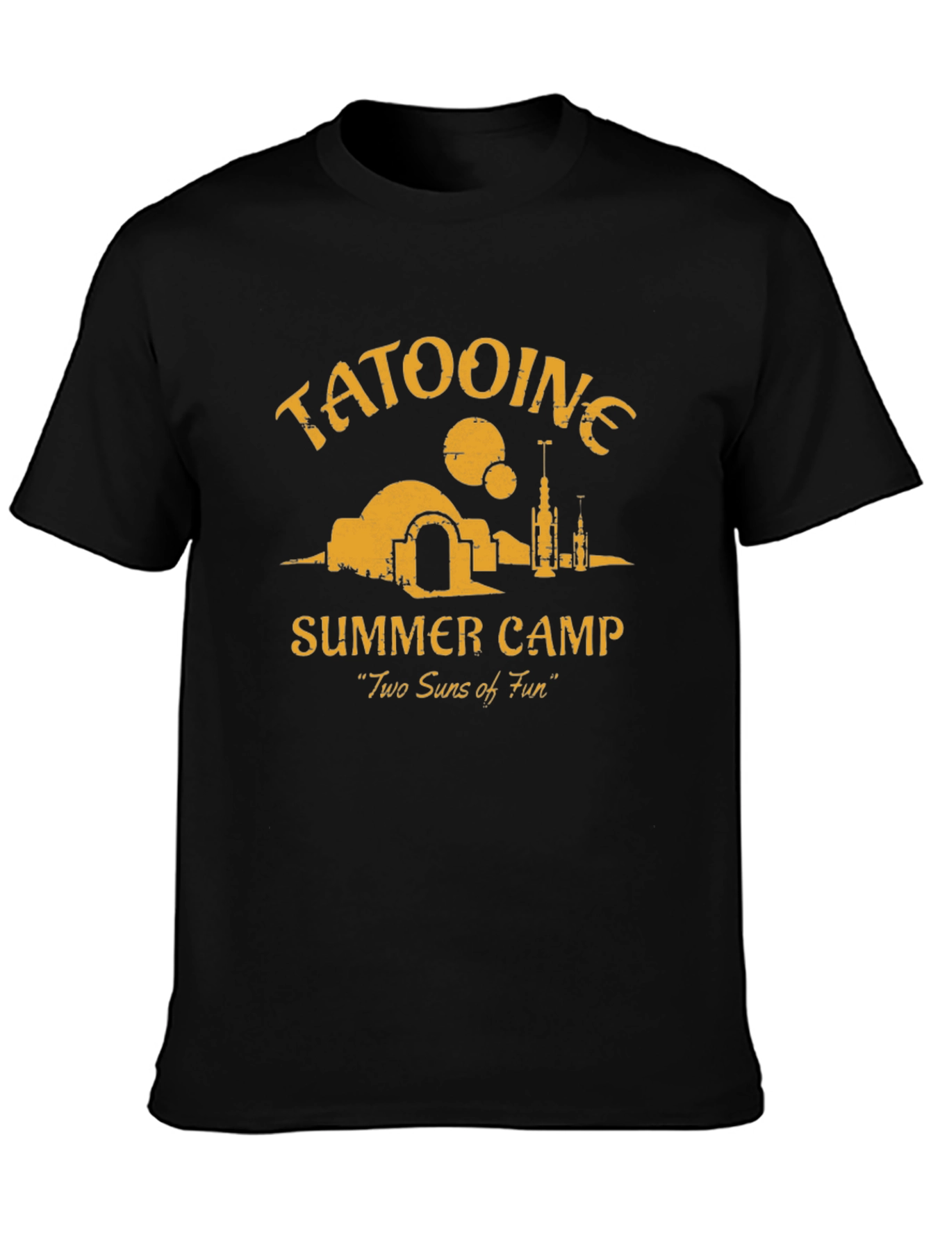 Tatooine Summer Camp Black Graphic T-Shirt