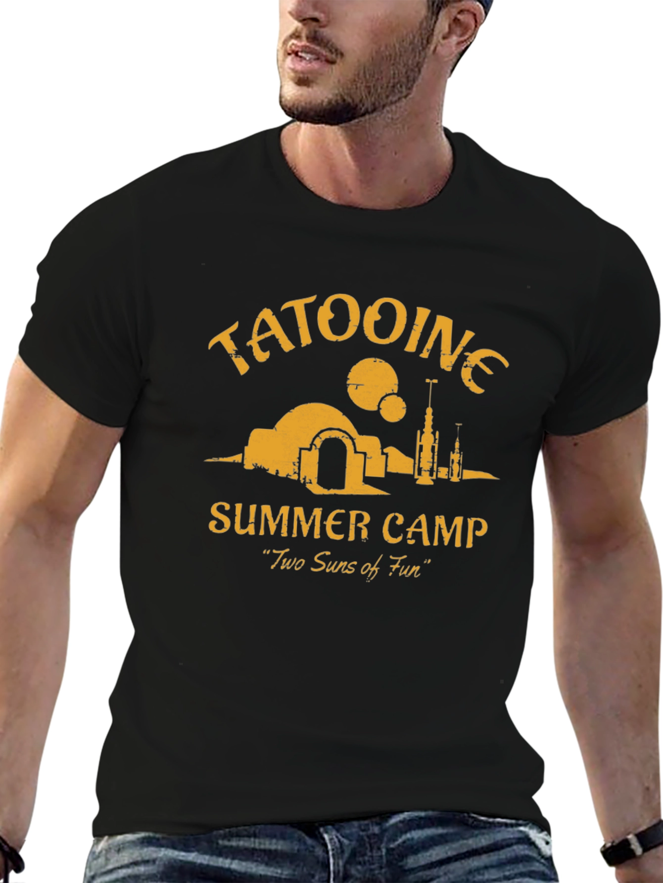 Tatooine Summer Camp Black Graphic T-Shirt