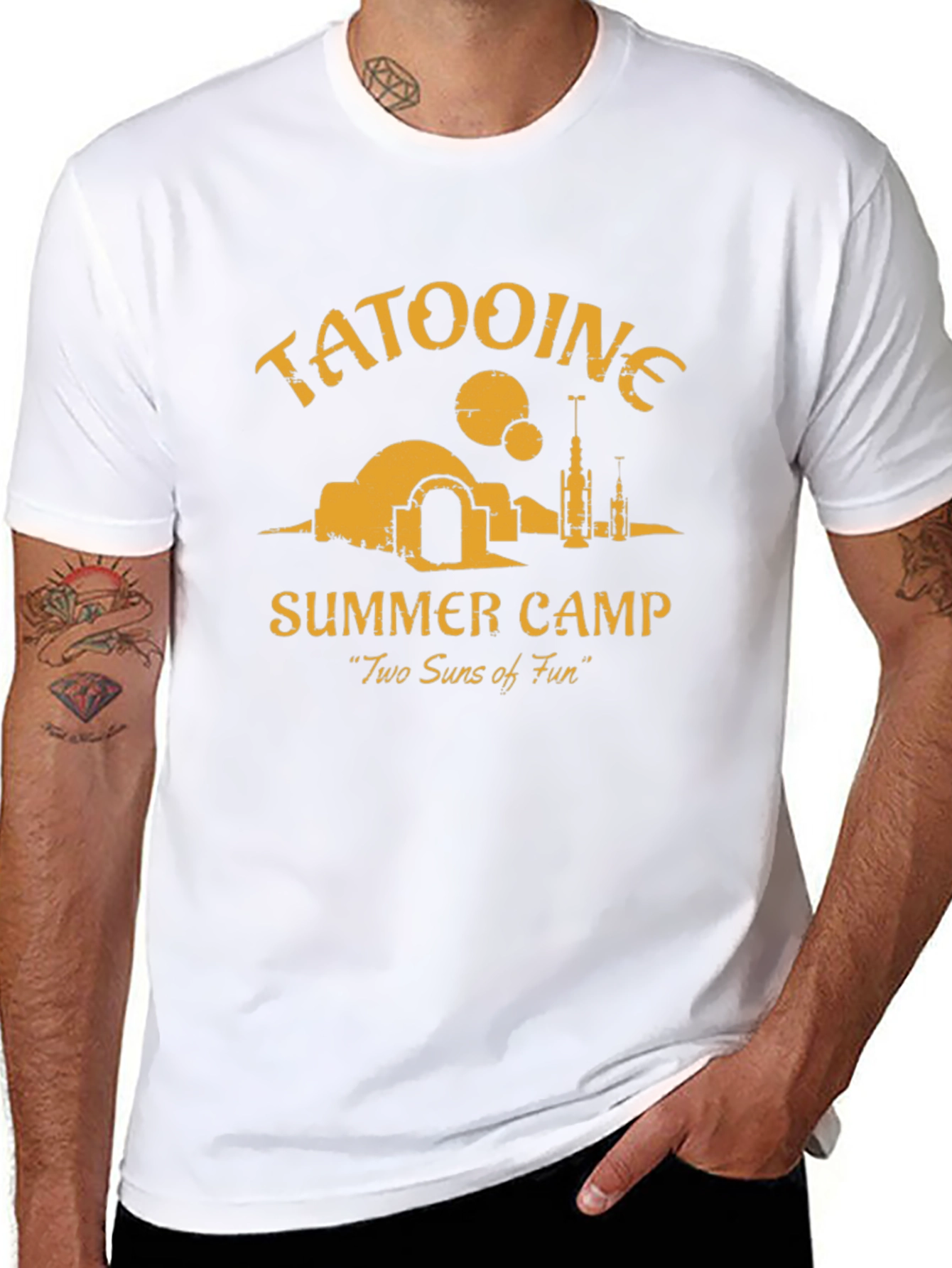 Tatooine Summer Camp Black Graphic T-Shirt