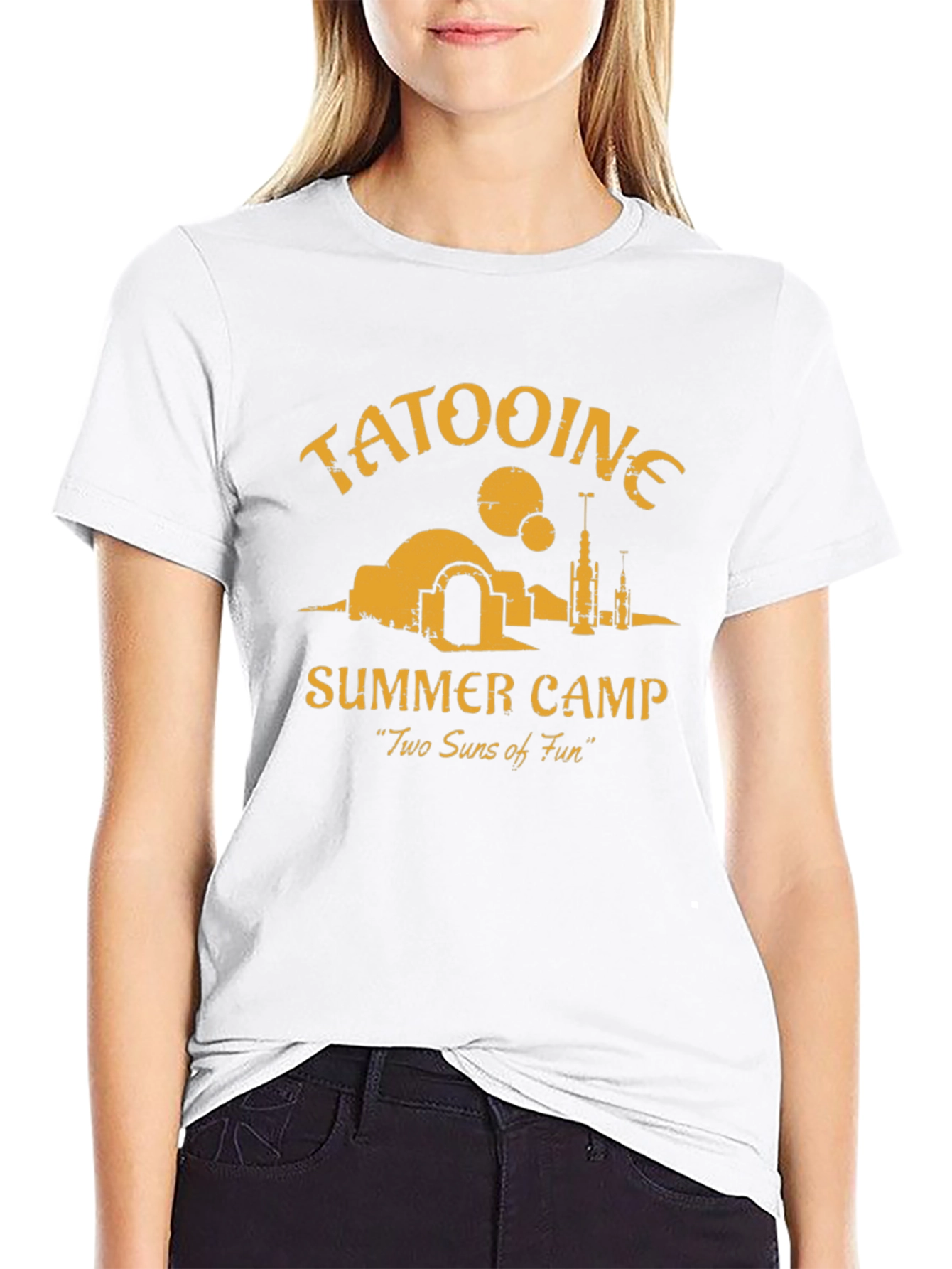 Tatooine Summer Camp Black Graphic T-Shirt