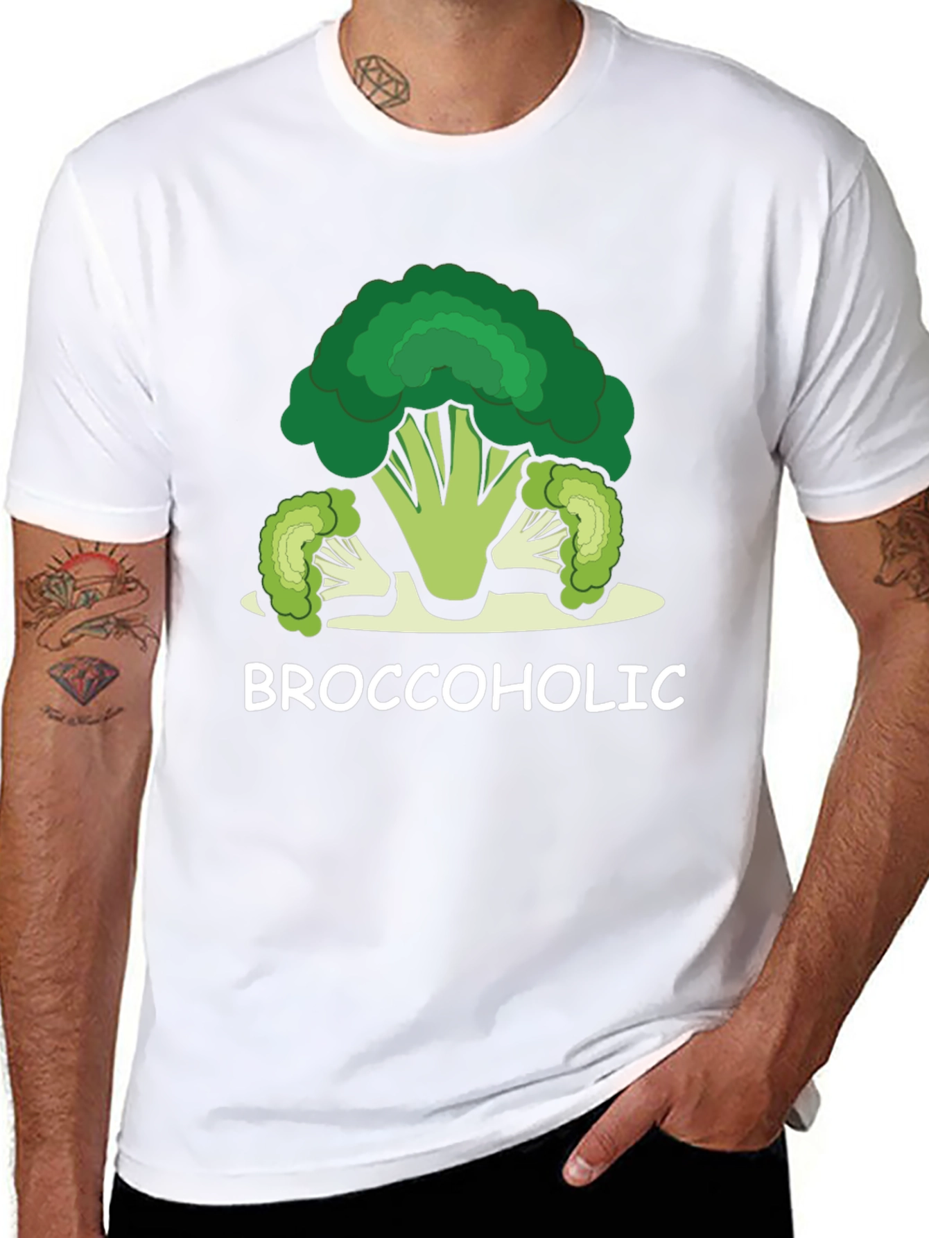 Broccoholic Graphic Tee - Funny Food Lover Shirt