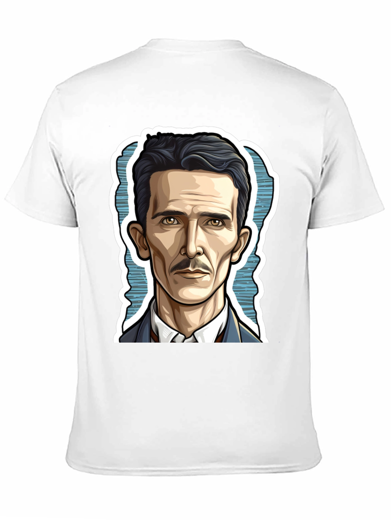 Nikola Tesla Portrait Graphic Tee - Black
