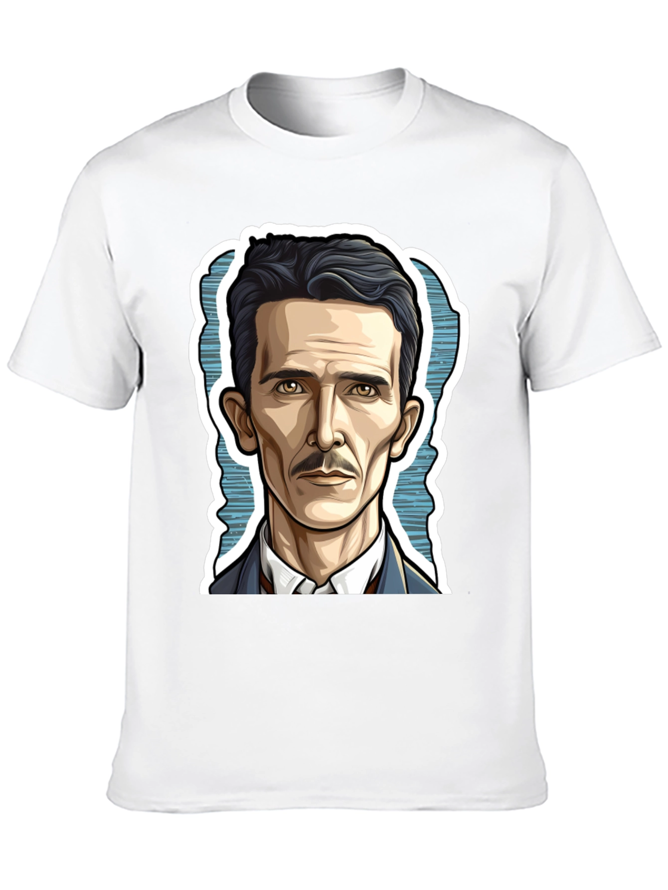 Nikola Tesla Portrait Graphic Tee - Black