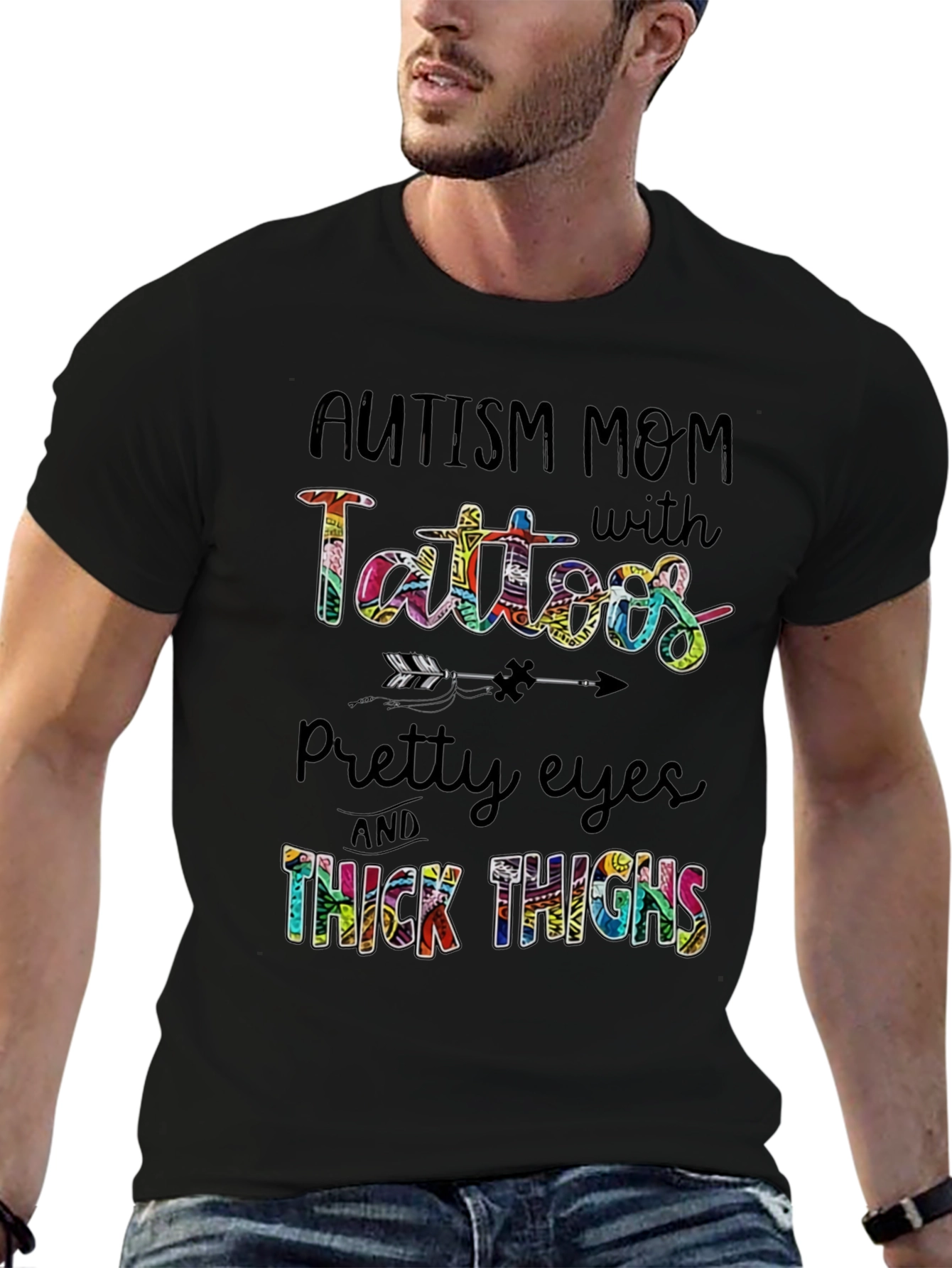 Autism Mom Tattoos Graphic T-Shirt