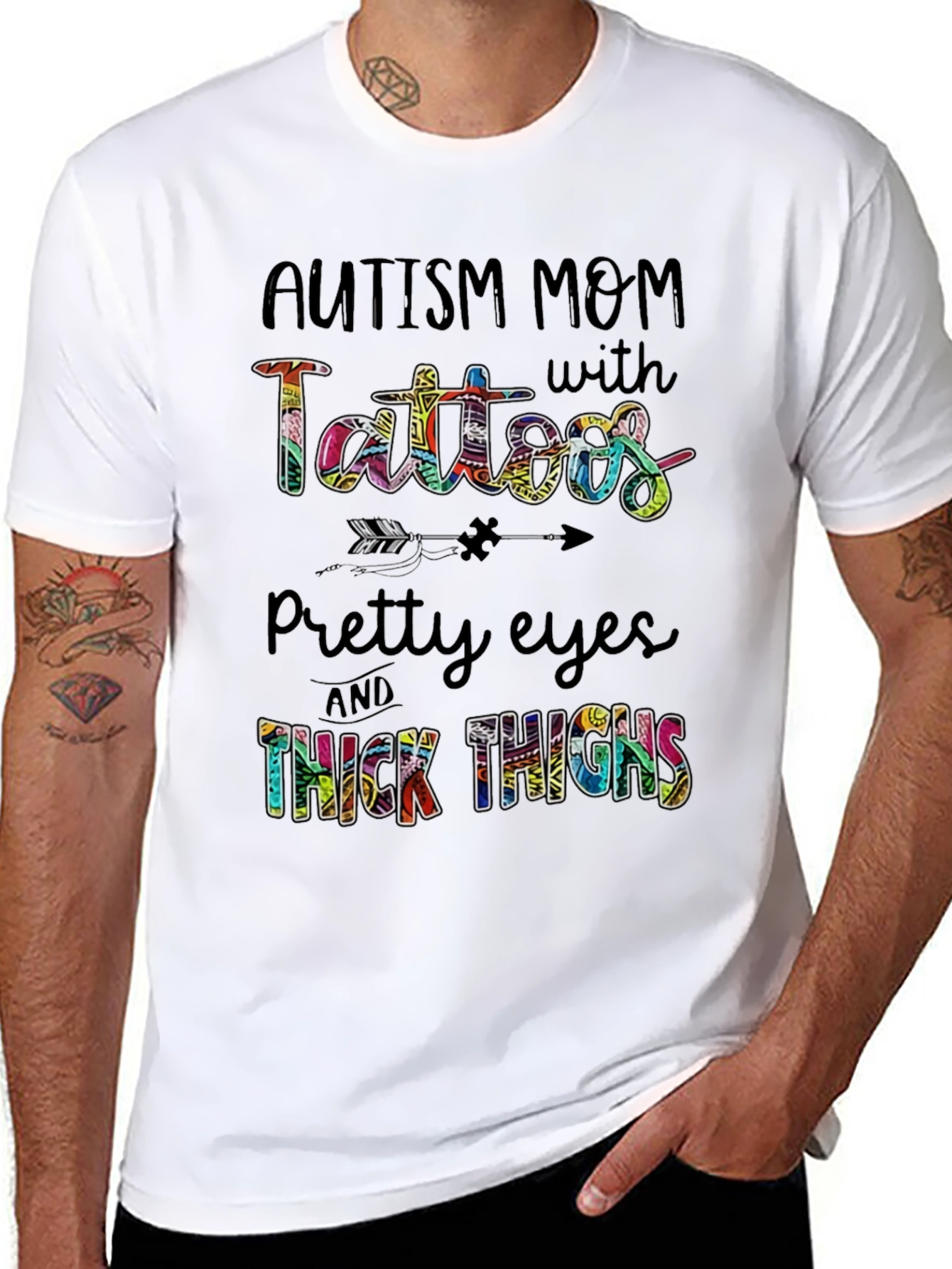 Autism Mom Tattoos Graphic T-Shirt