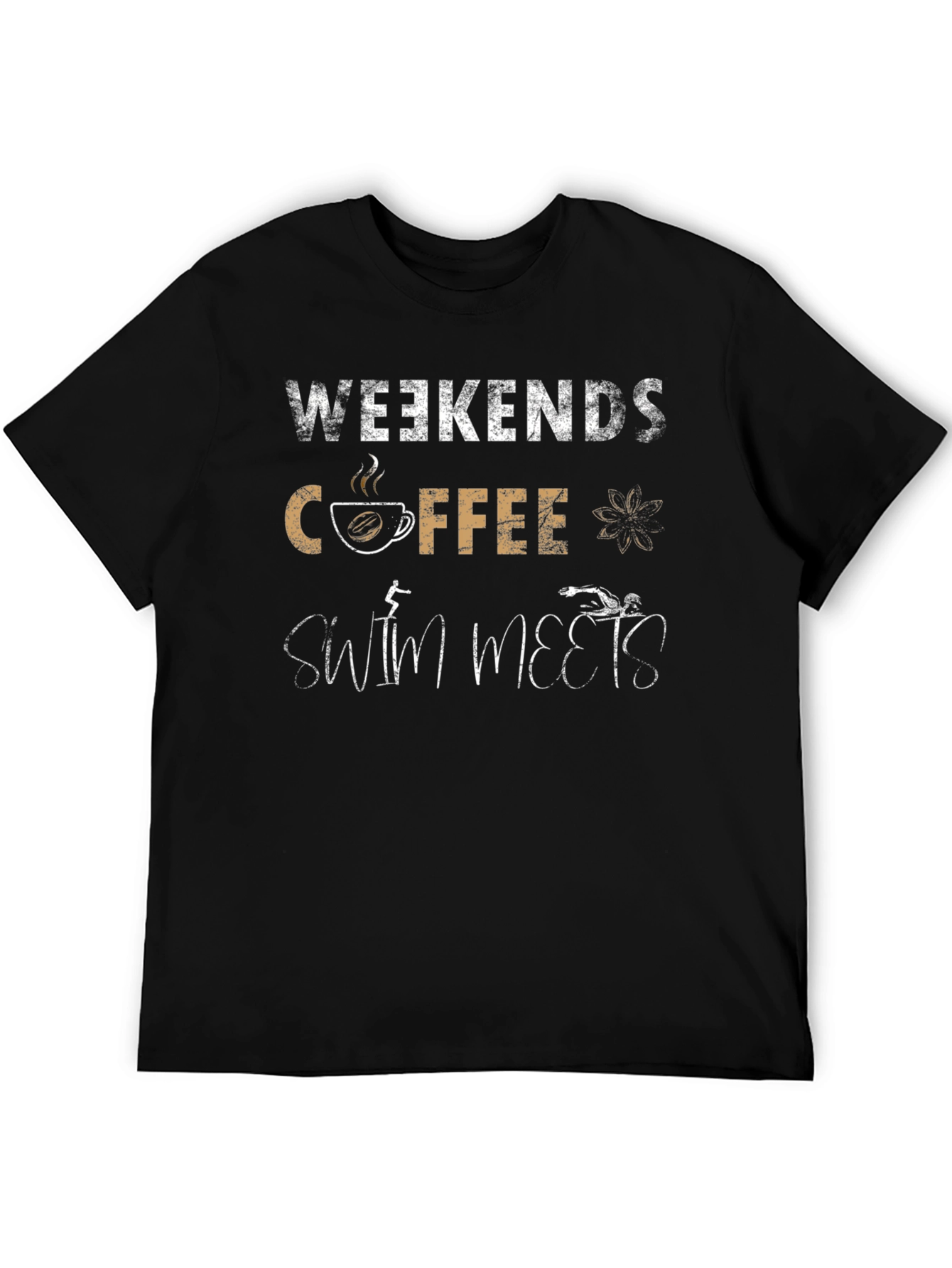 Weekends Coffee Swim Meets Black T-Shirt
