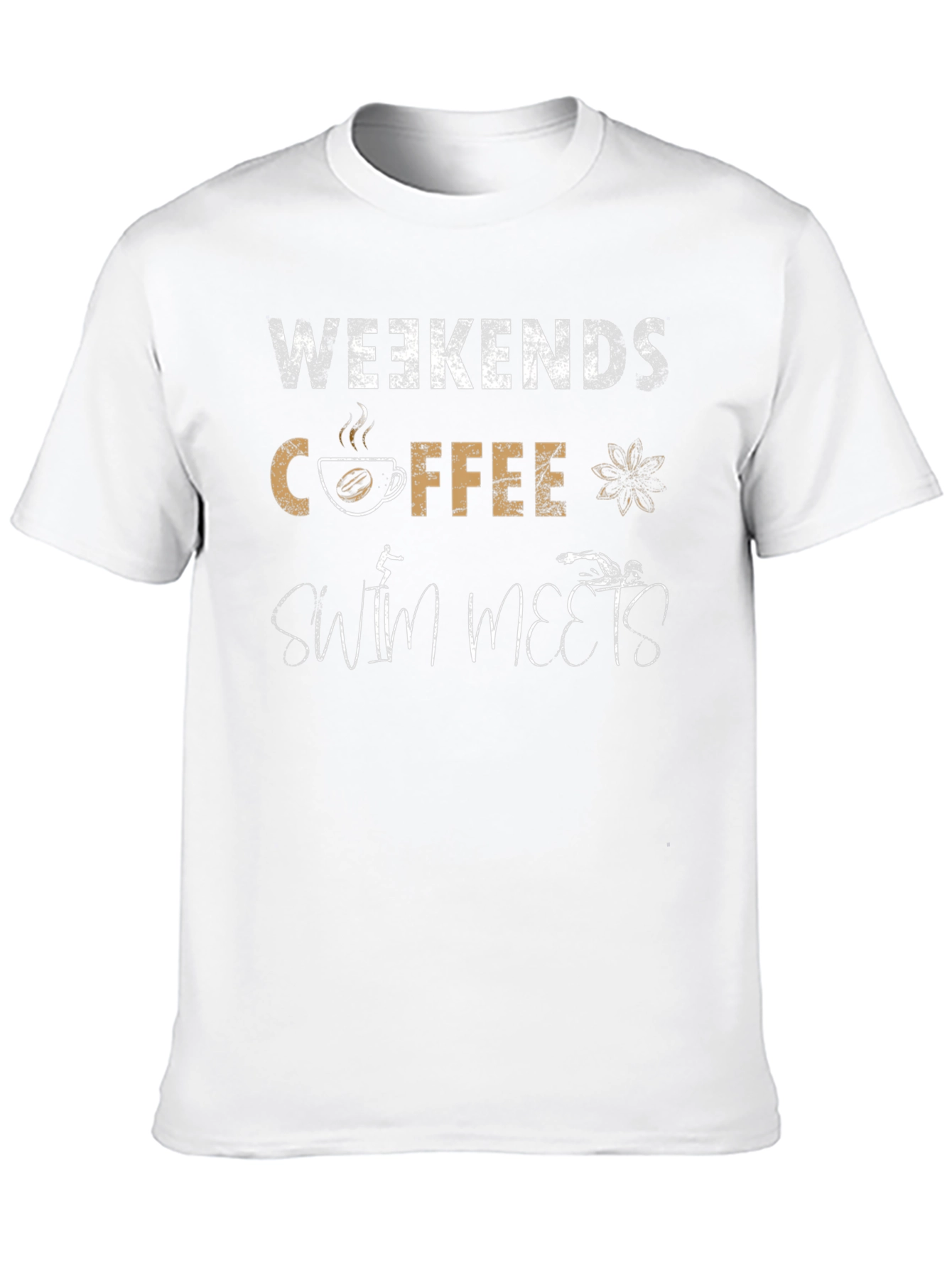 Weekends Coffee Swim Meets Black T-Shirt
