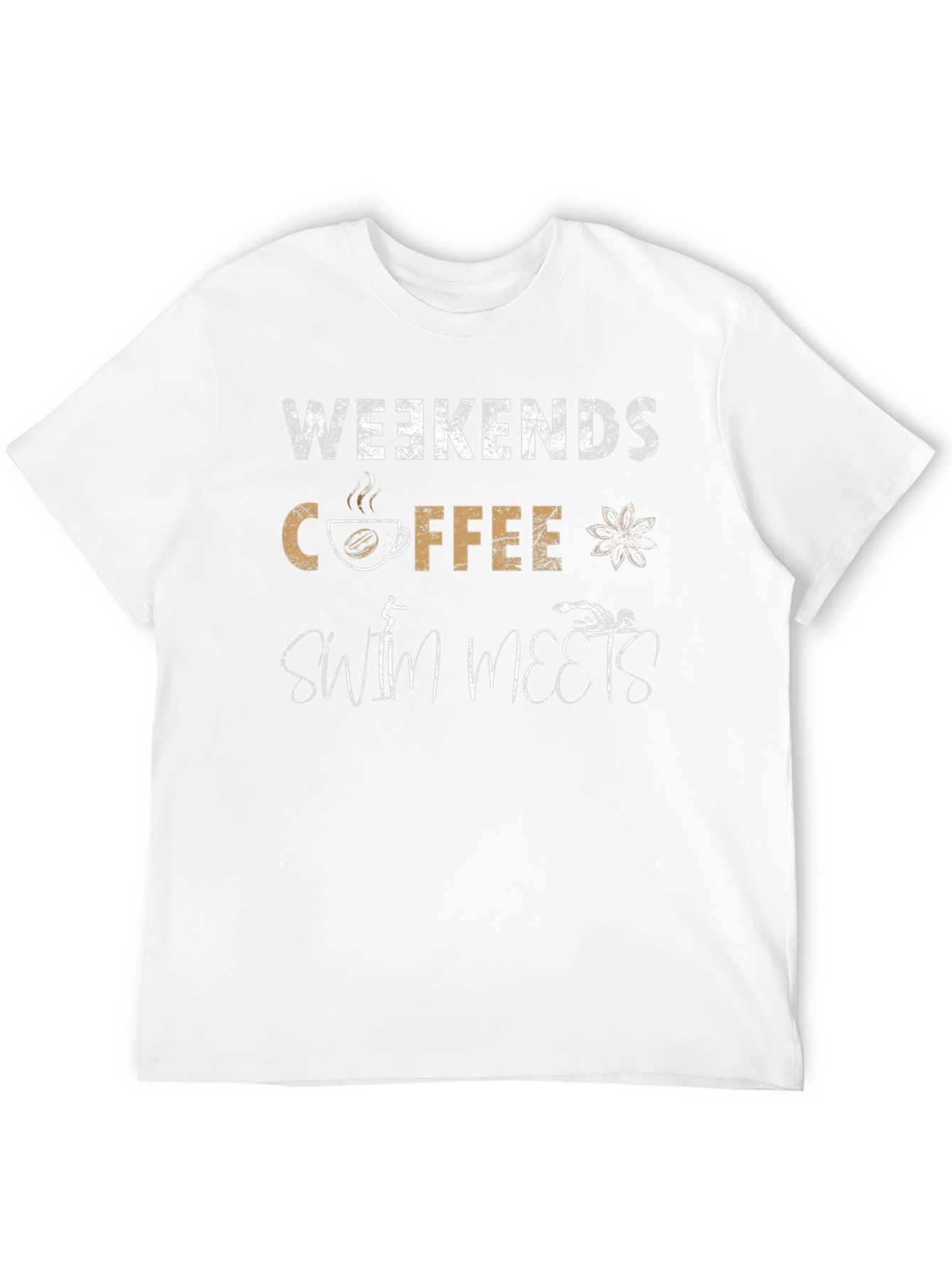 Weekends Coffee Swim Meets Black T-Shirt