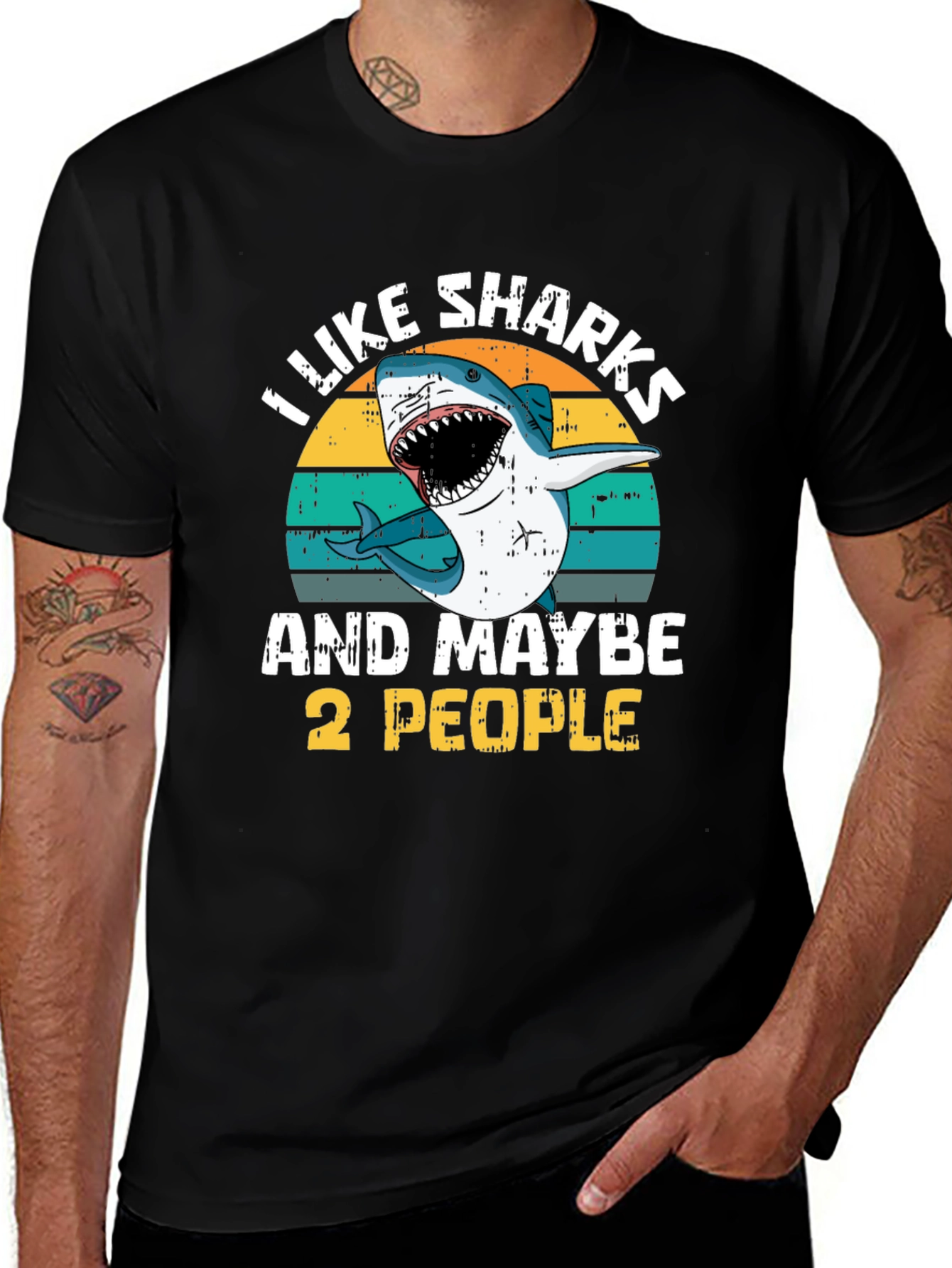 I Like Sharks and Maybe 2 People Graphic Tee