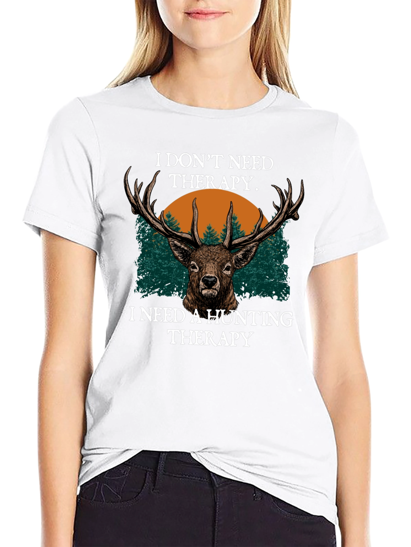 Hunting Therapy Deer Graphic T-Shirt