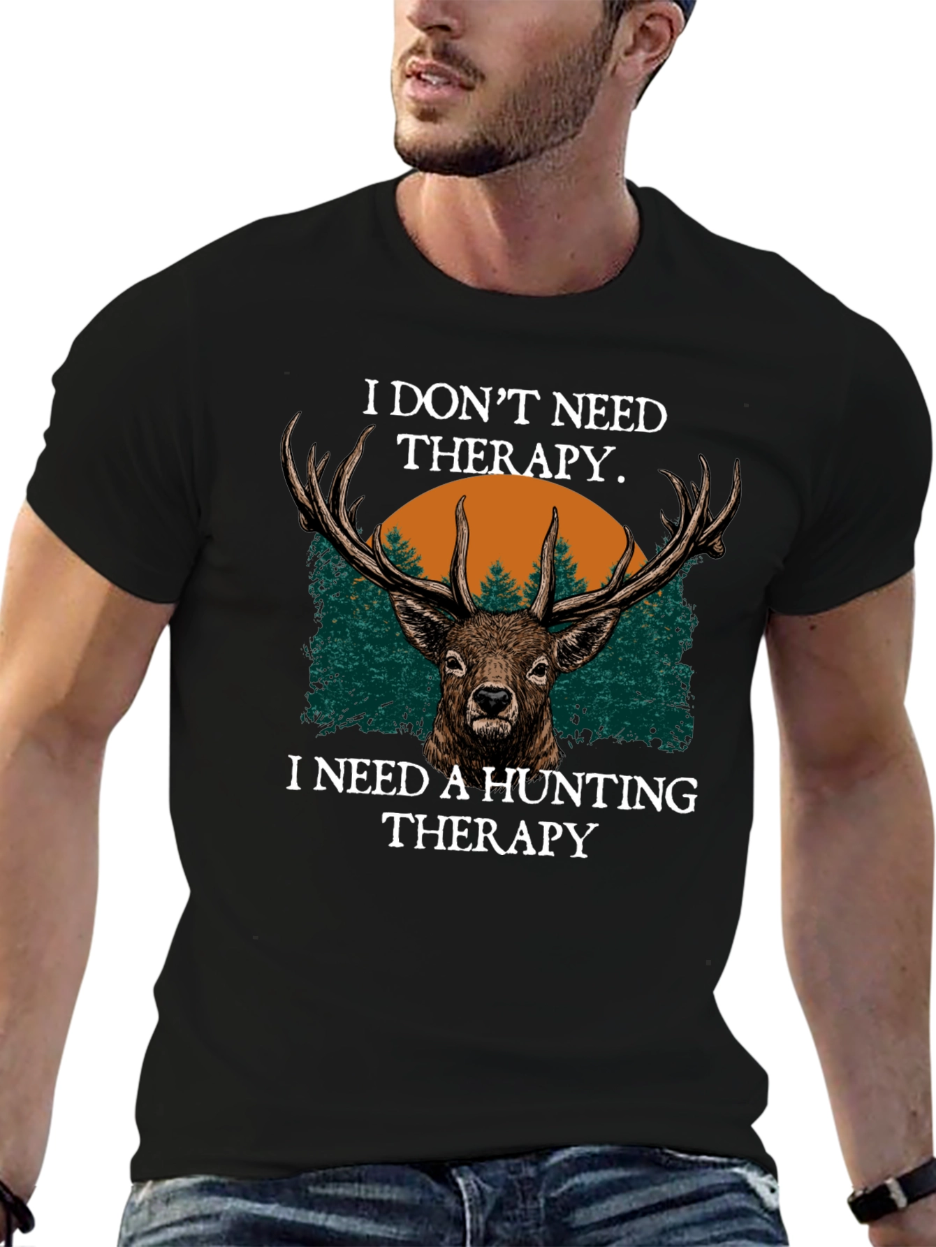 Hunting Therapy Deer Graphic T-Shirt
