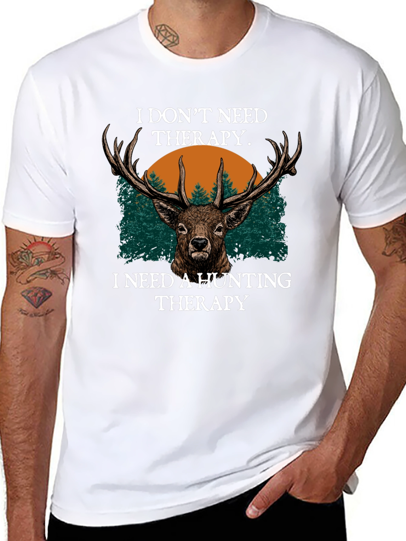 Hunting Therapy Deer Graphic T-Shirt