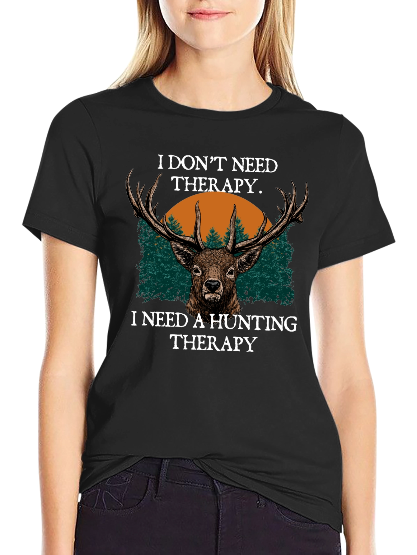 Hunting Therapy Deer Graphic T-Shirt