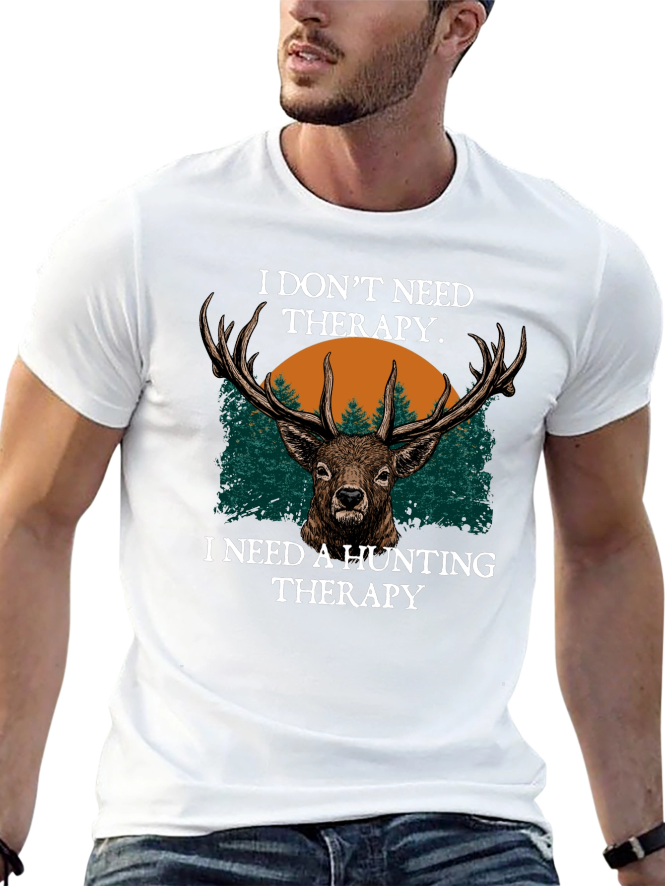 Hunting Therapy Deer Graphic T-Shirt