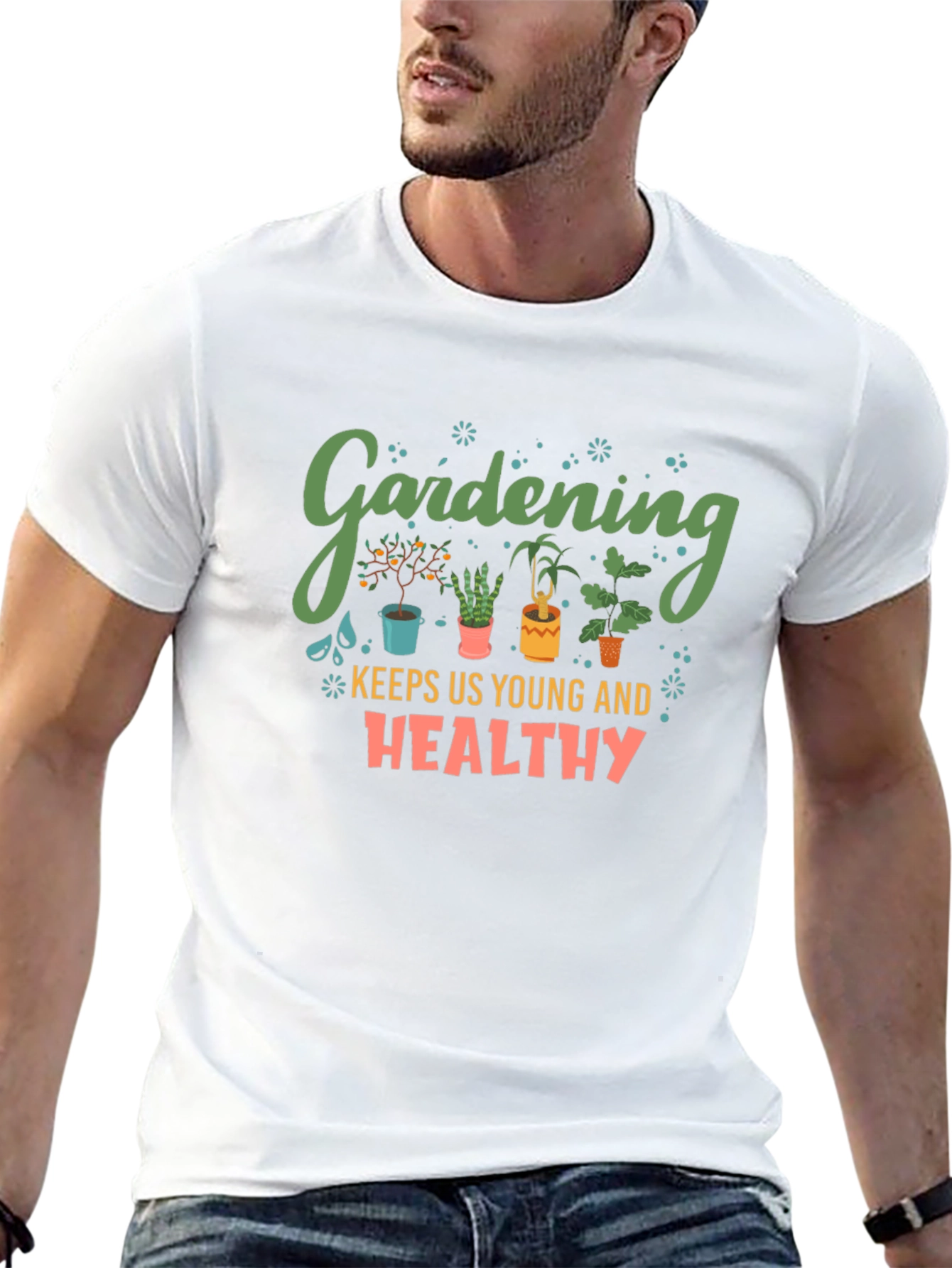 Gardening Keeps Us Young & Healthy Black T-Shirt