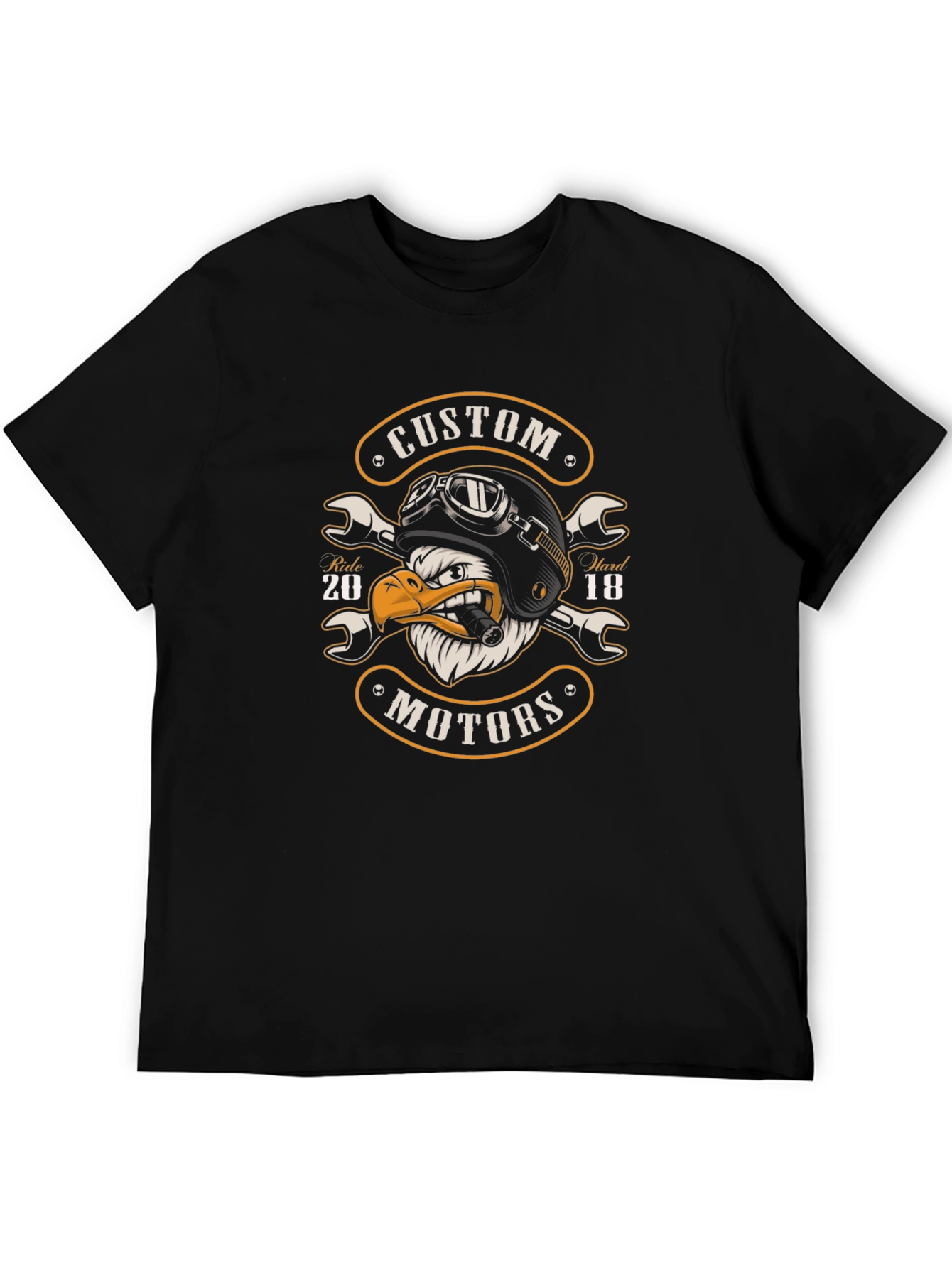 Custom Motors Eagle Ride Hard Black T-Shirt