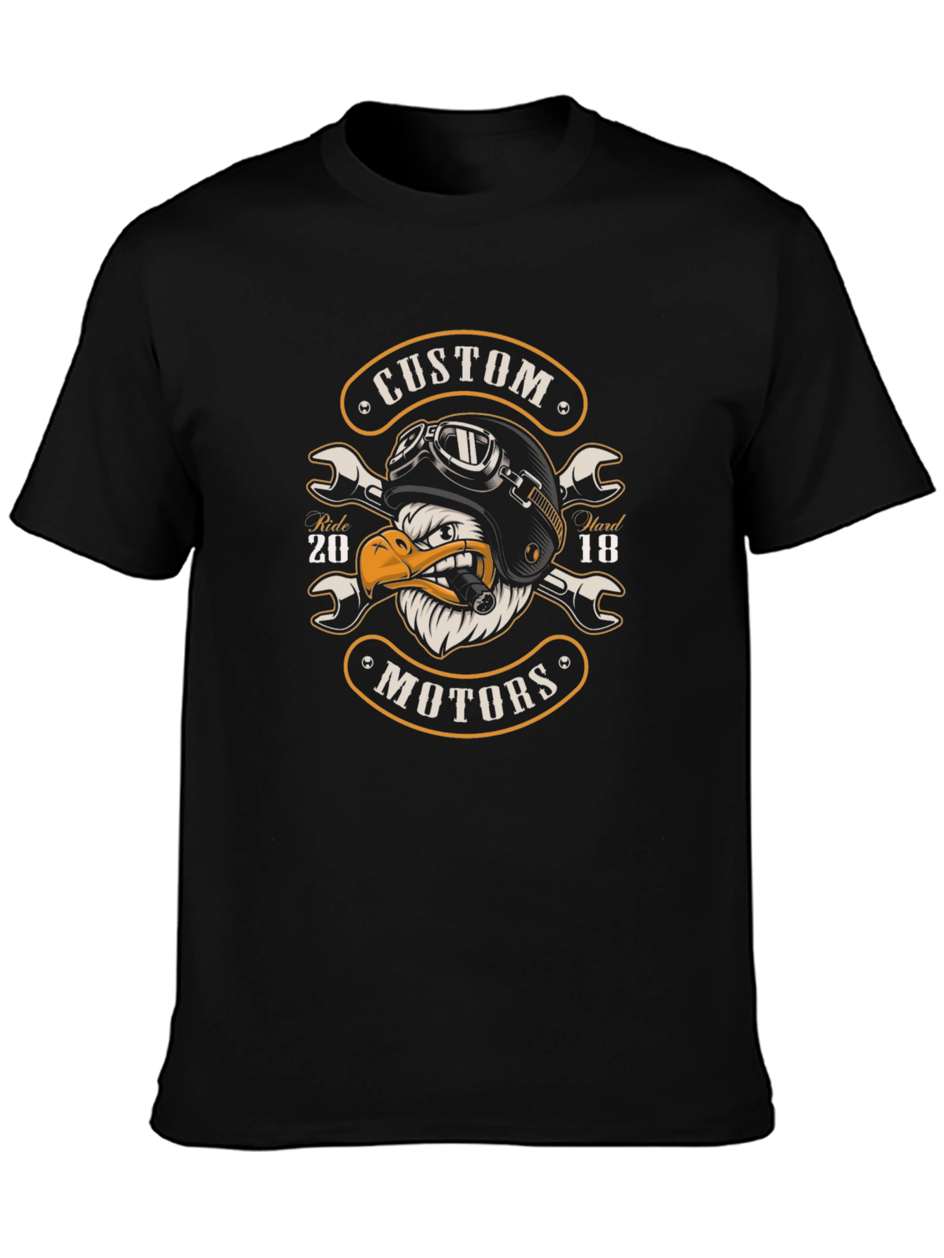 Custom Motors Eagle Ride Hard Black T-Shirt