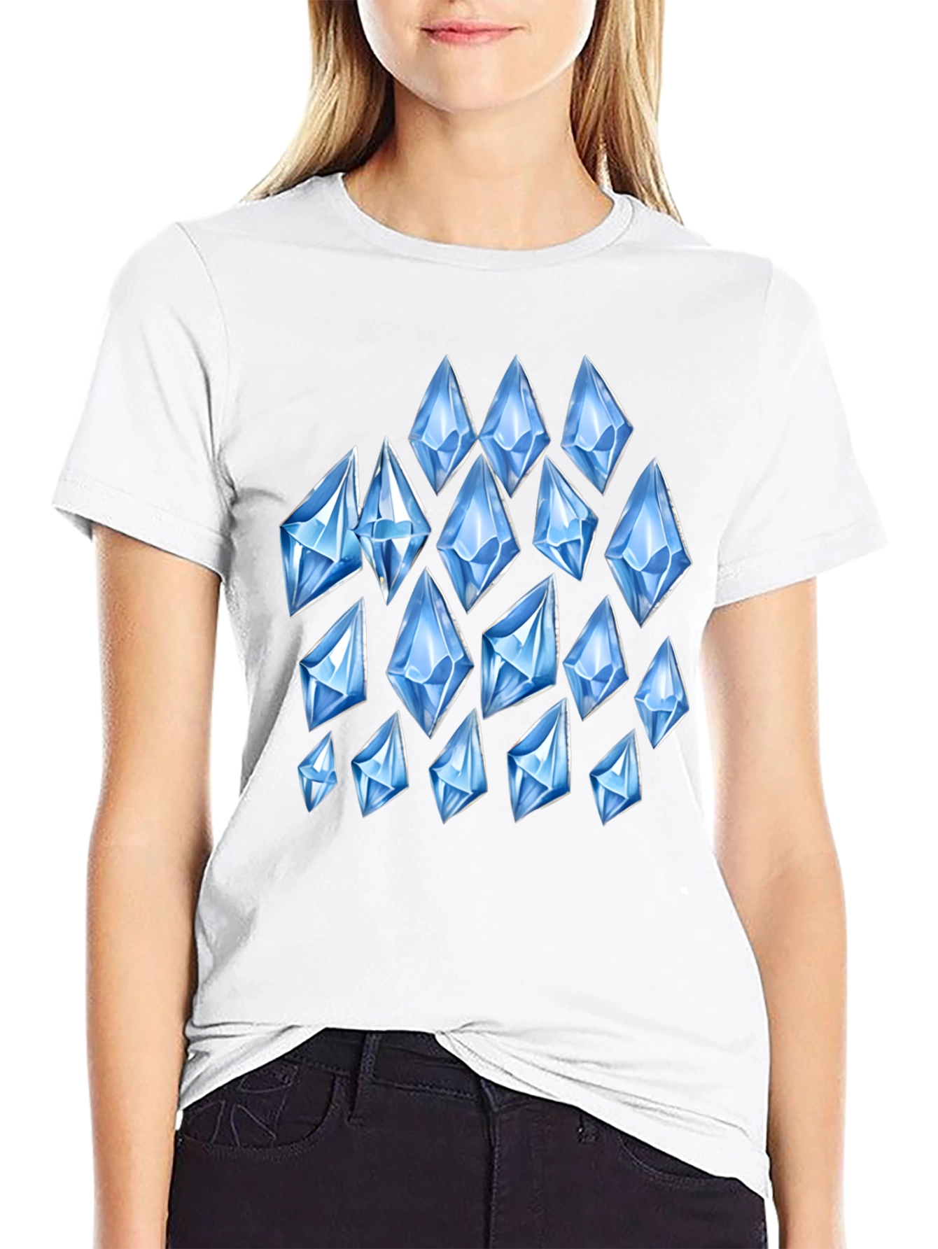 Mens Black T-Shirt with Diamond Pattern