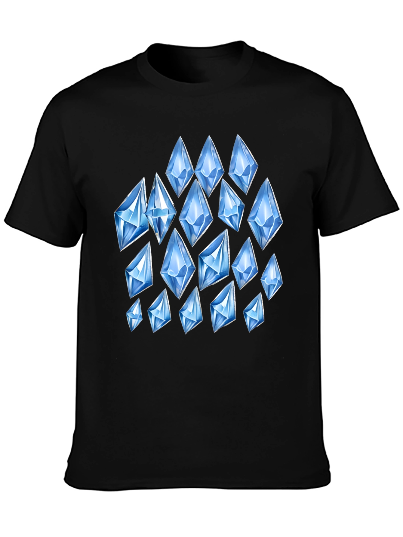 Mens Black T-Shirt with Diamond Pattern