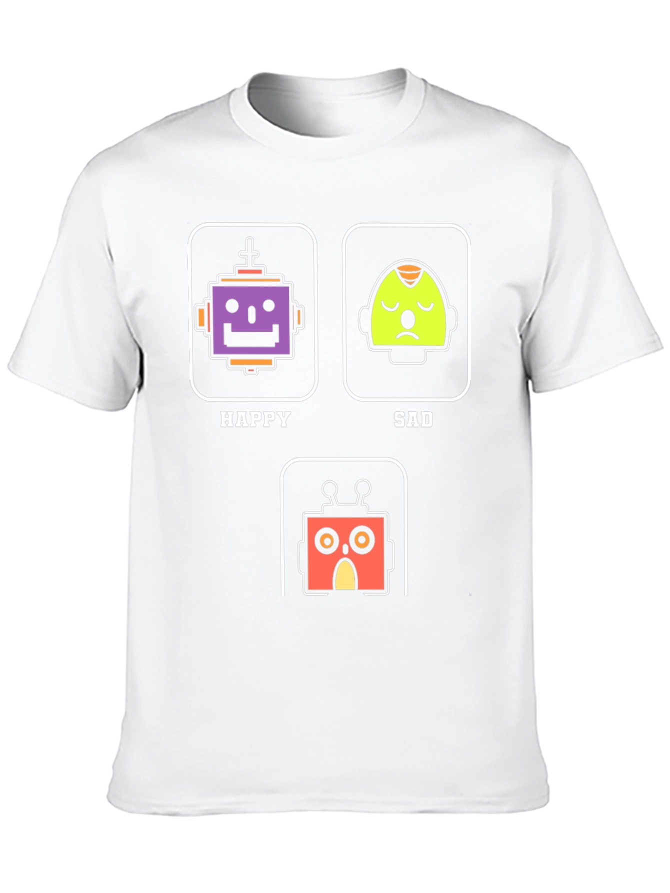 Robot Mood T-Shirt - Happy Sad Scared Graphic Tee