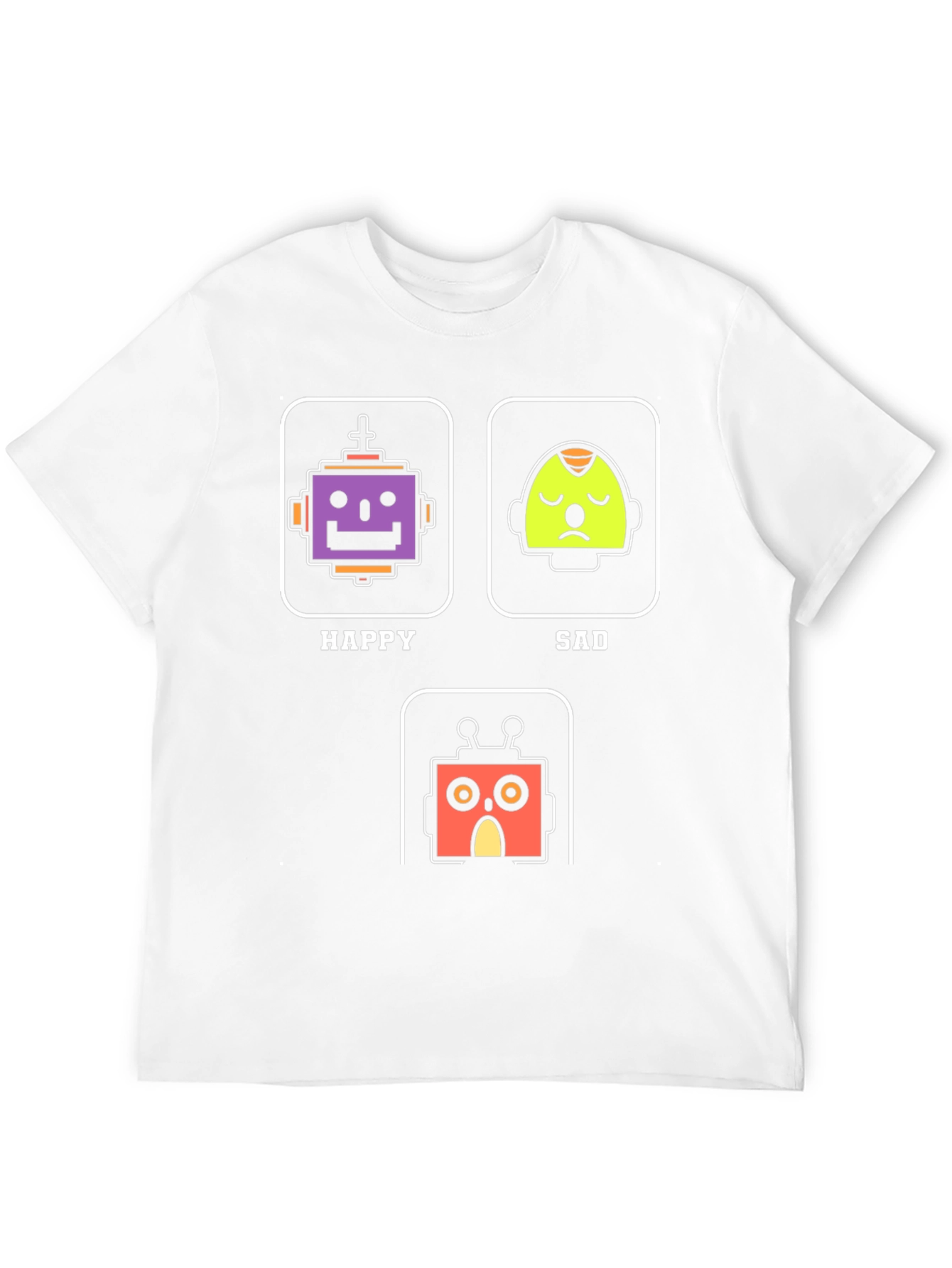 Robot Mood T-Shirt - Happy Sad Scared Graphic Tee