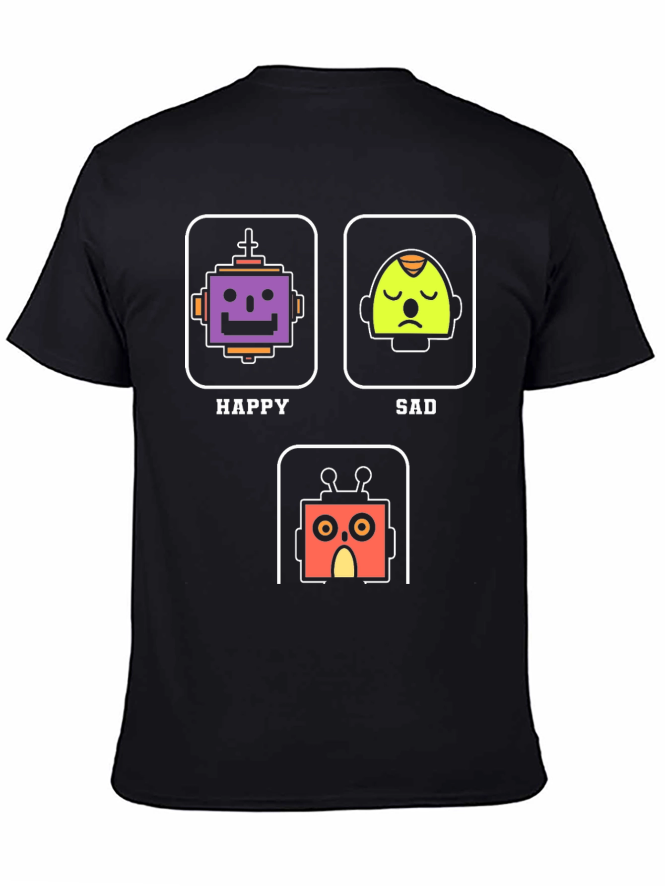 Robot Mood T-Shirt - Happy Sad Scared Graphic Tee
