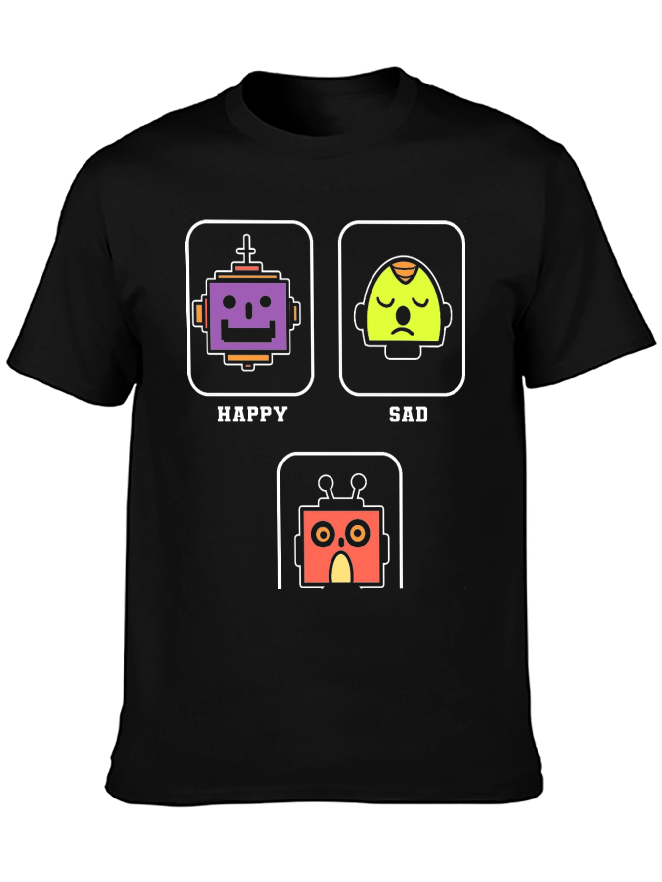 Robot Mood T-Shirt - Happy Sad Scared Graphic Tee