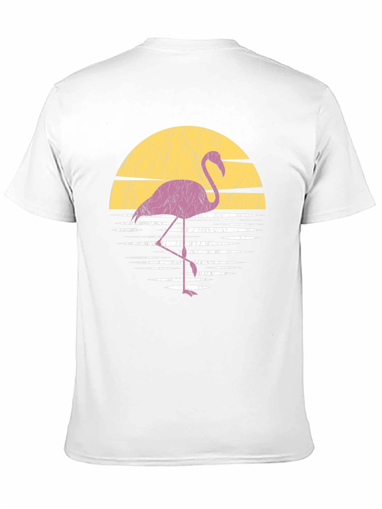 Retro Flamingo Sunset T-Shirt - Black