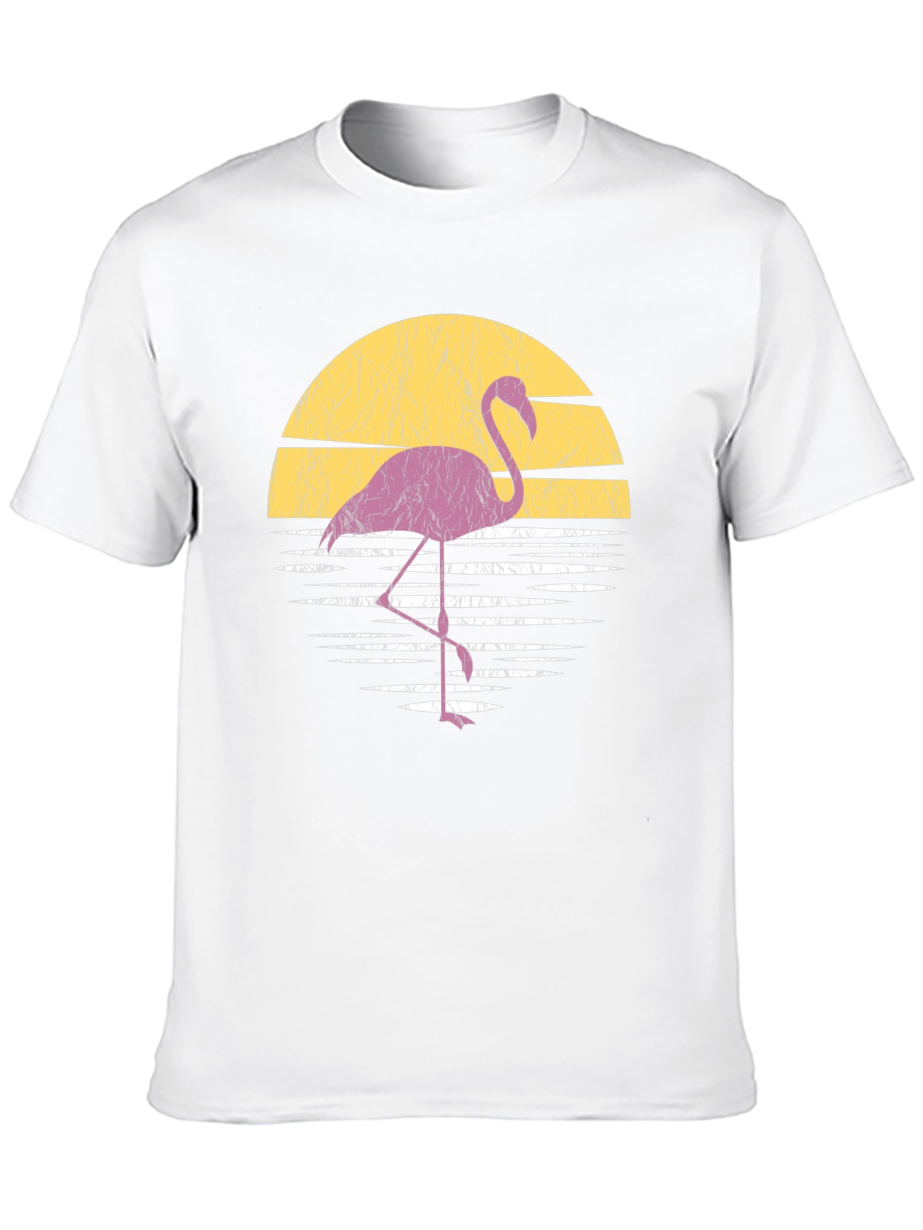 Retro Flamingo Sunset T-Shirt - Black