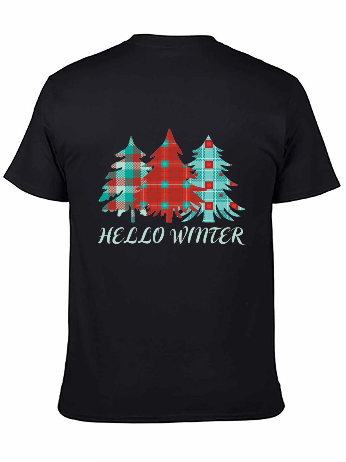 Hello Winter Plaid Tree Graphic Tee