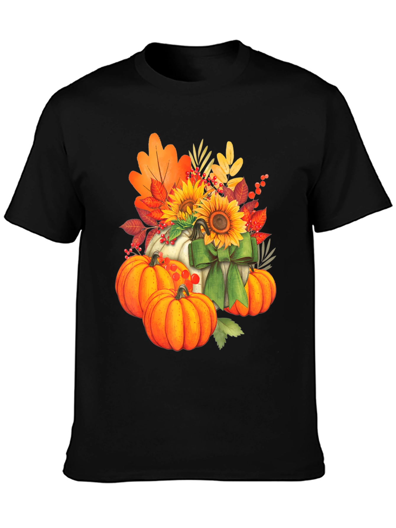 Fall Harvest Pumpkin & Sunflower Graphic Tee