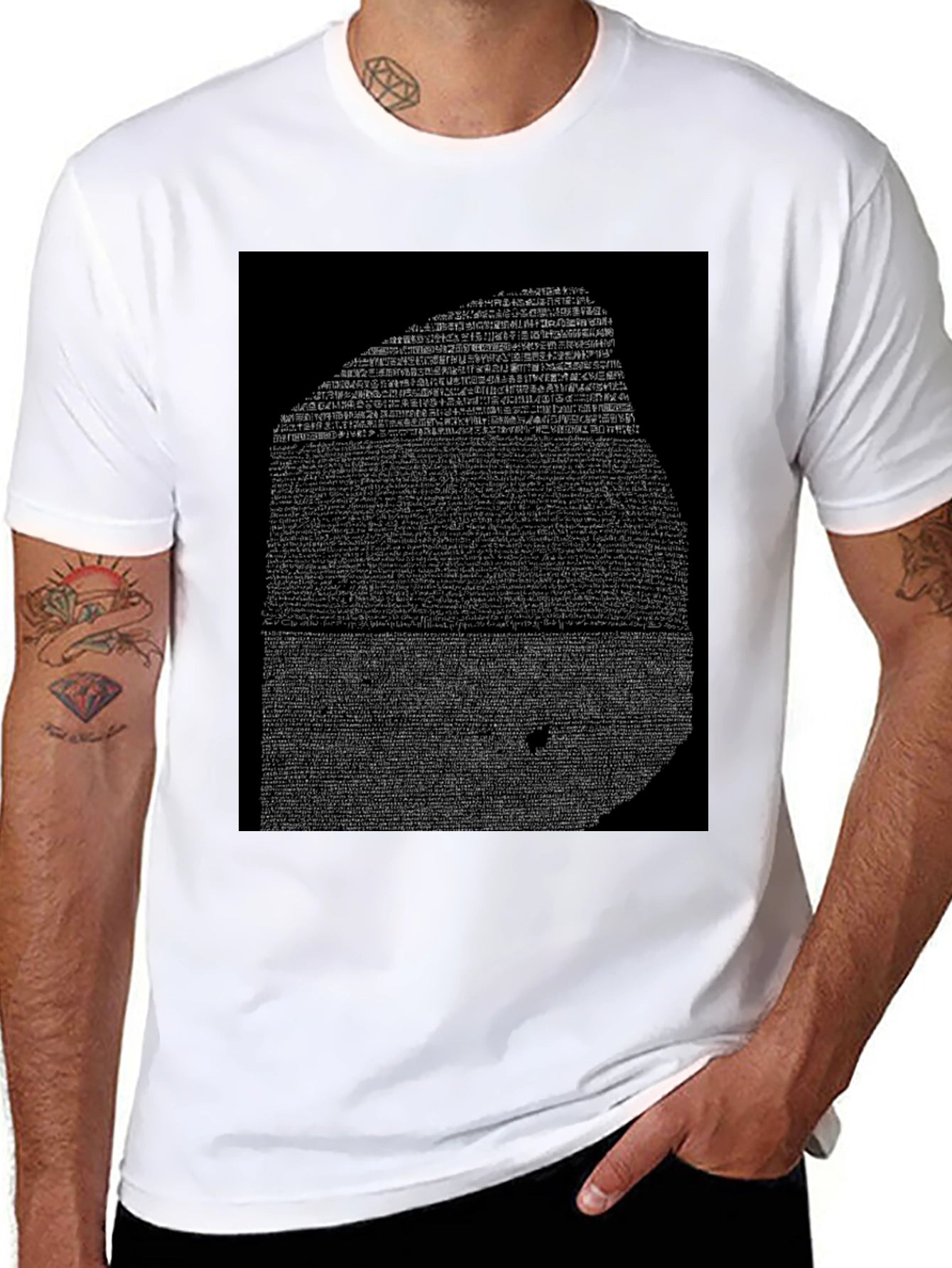 Rosetta Stone Graphic Tee - Black Cotton T-Shirt