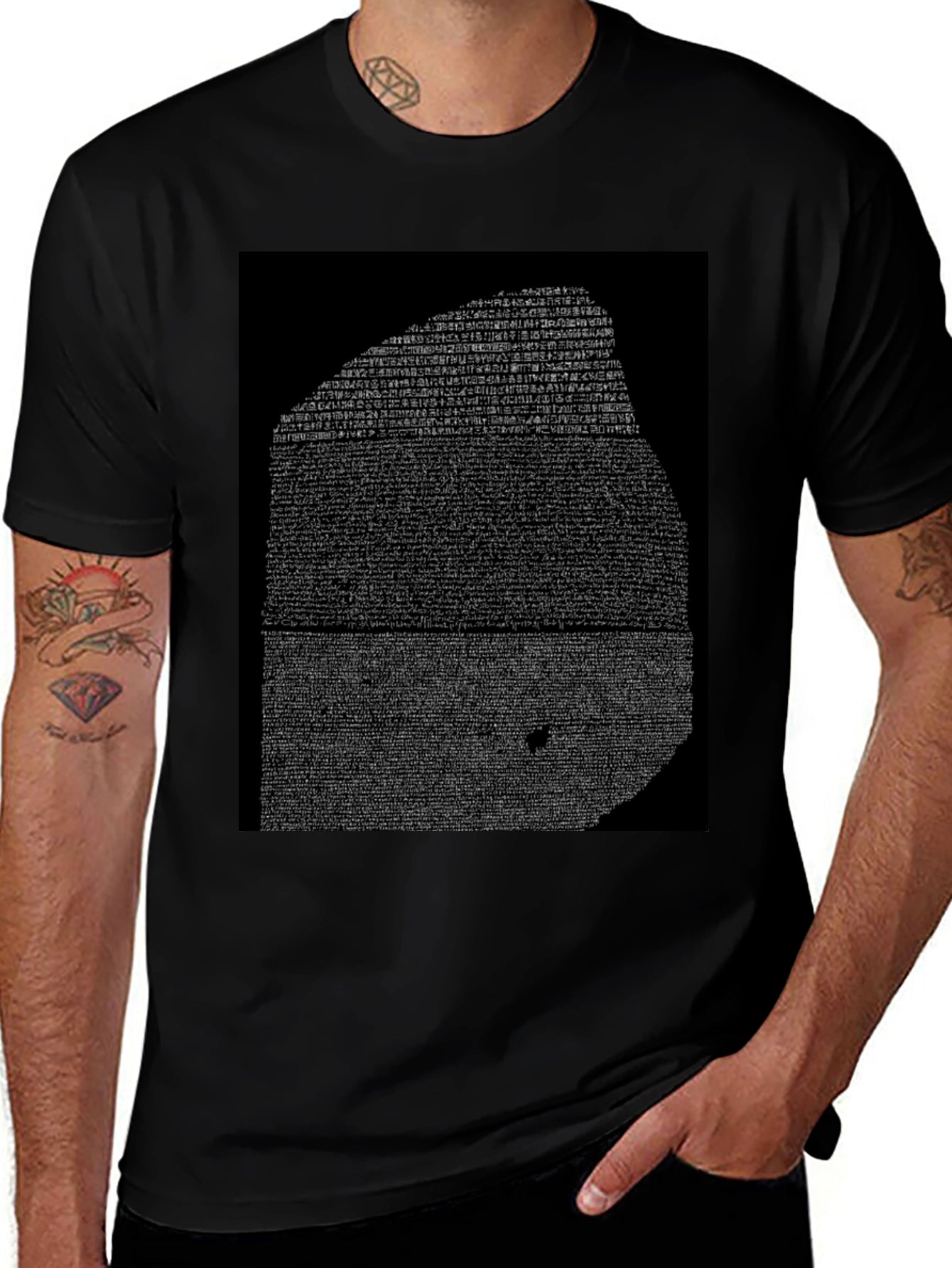 Rosetta Stone Graphic Tee - Black Cotton T-Shirt