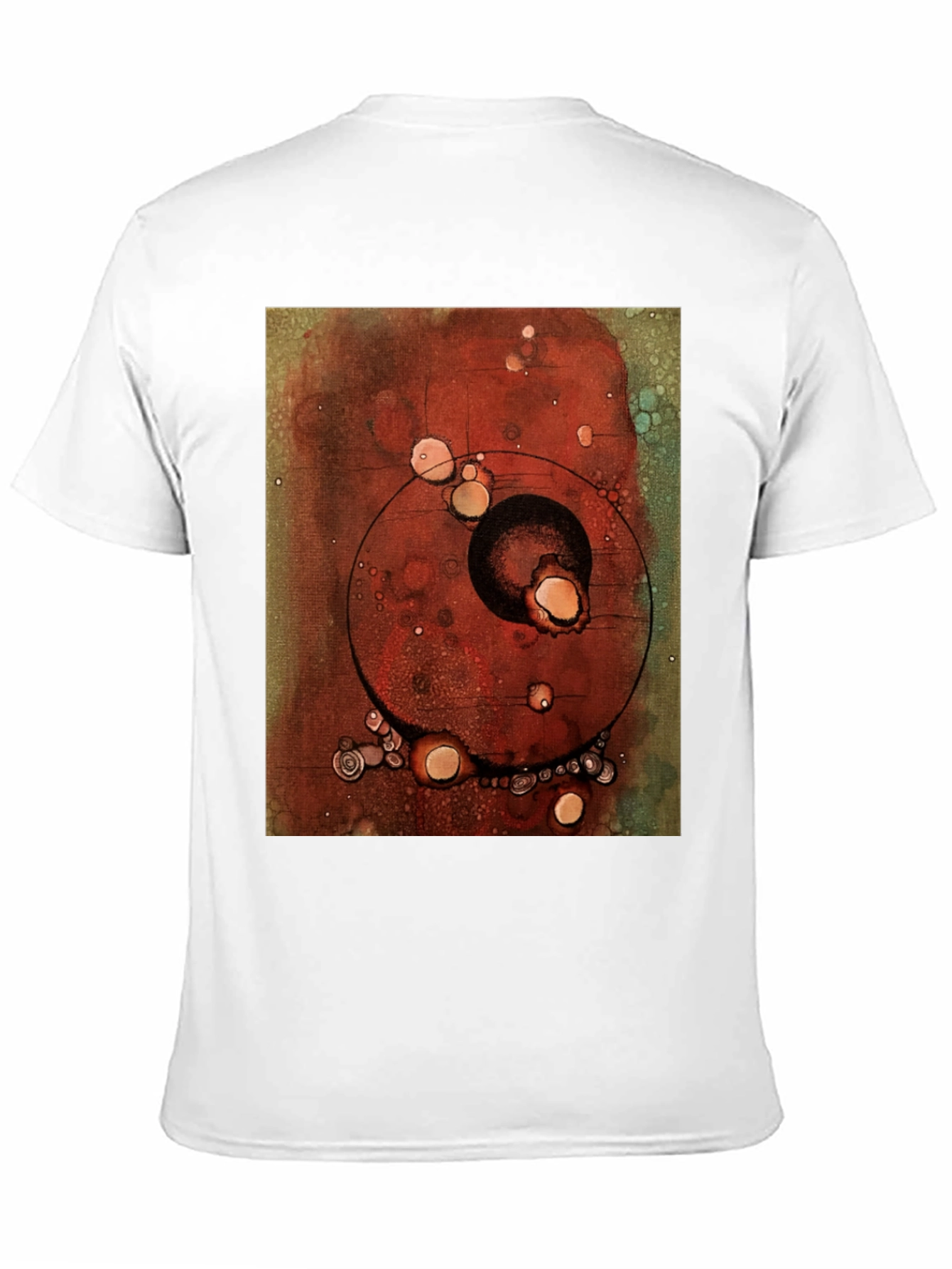 Abstract Art Print Black Crew Neck T-Shirt