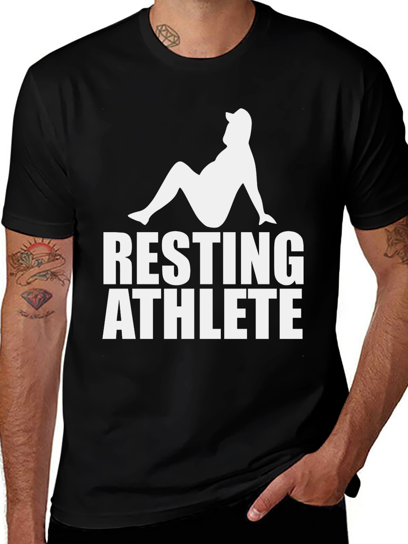 Resting Athlete Graphic Tee - Funny Relaxed Fit Shirt