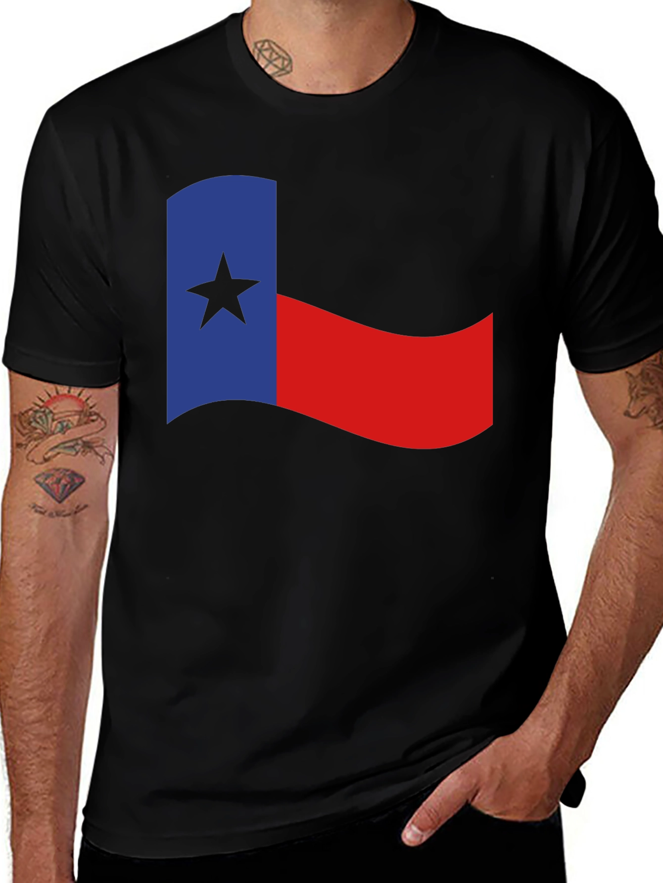 Texas Flag Graphic Black T-Shirt